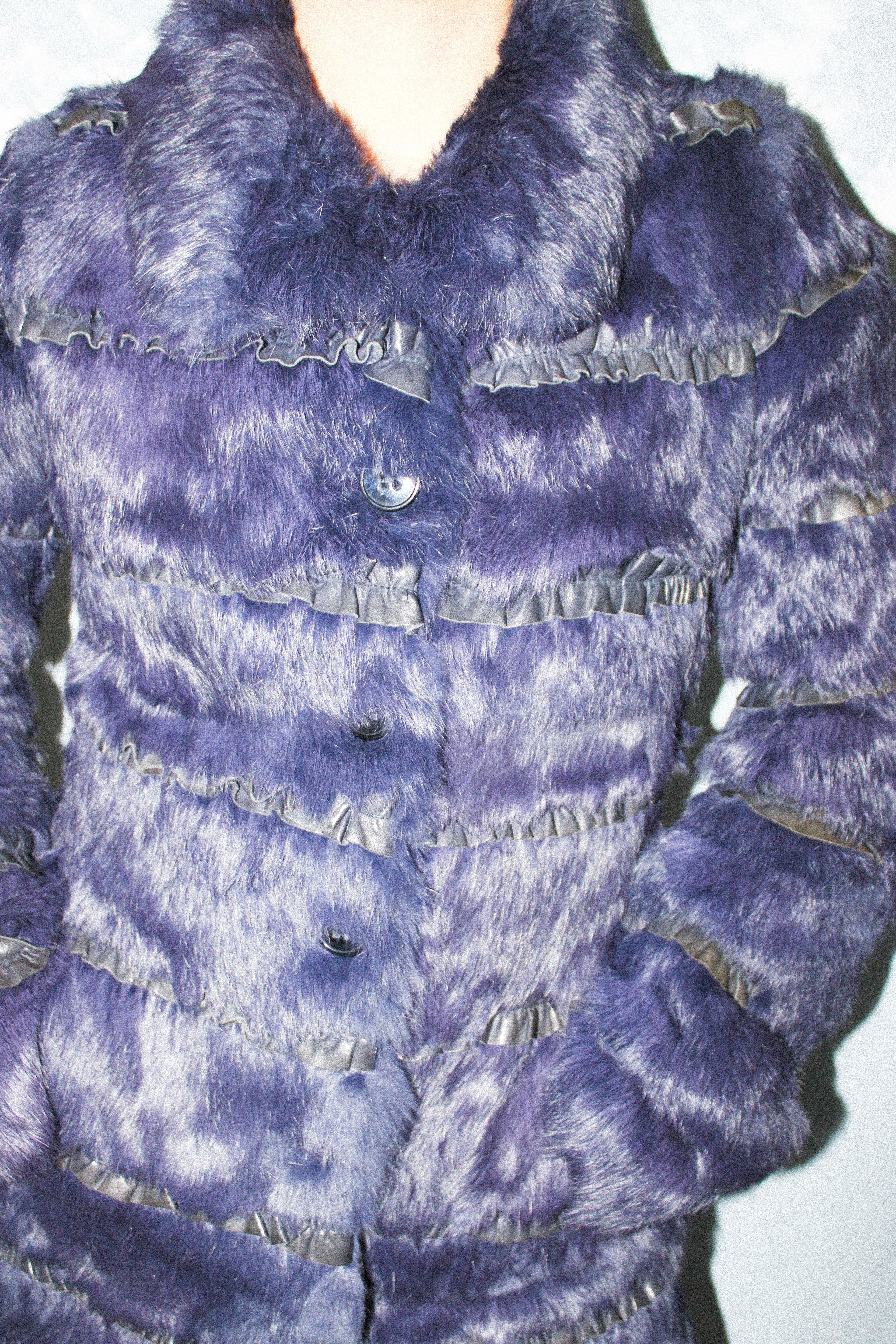 RARE EMPORIO ARMANI PURPLE RABBIT FUR COAT