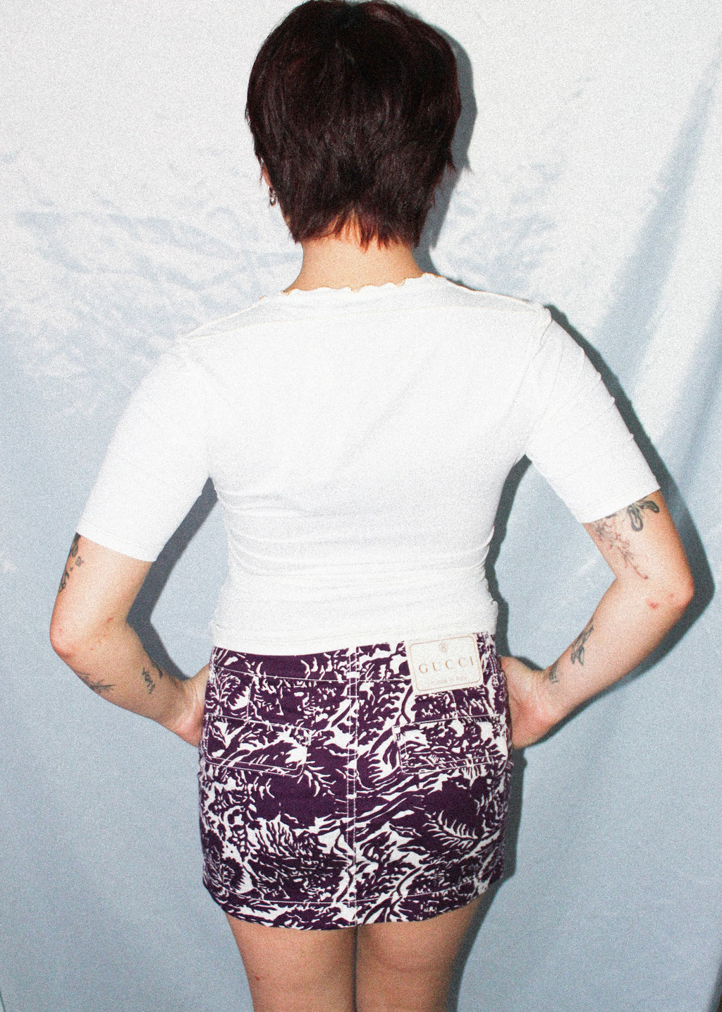GUCCI EARL 2000'S FLORAL MINI SKIRT