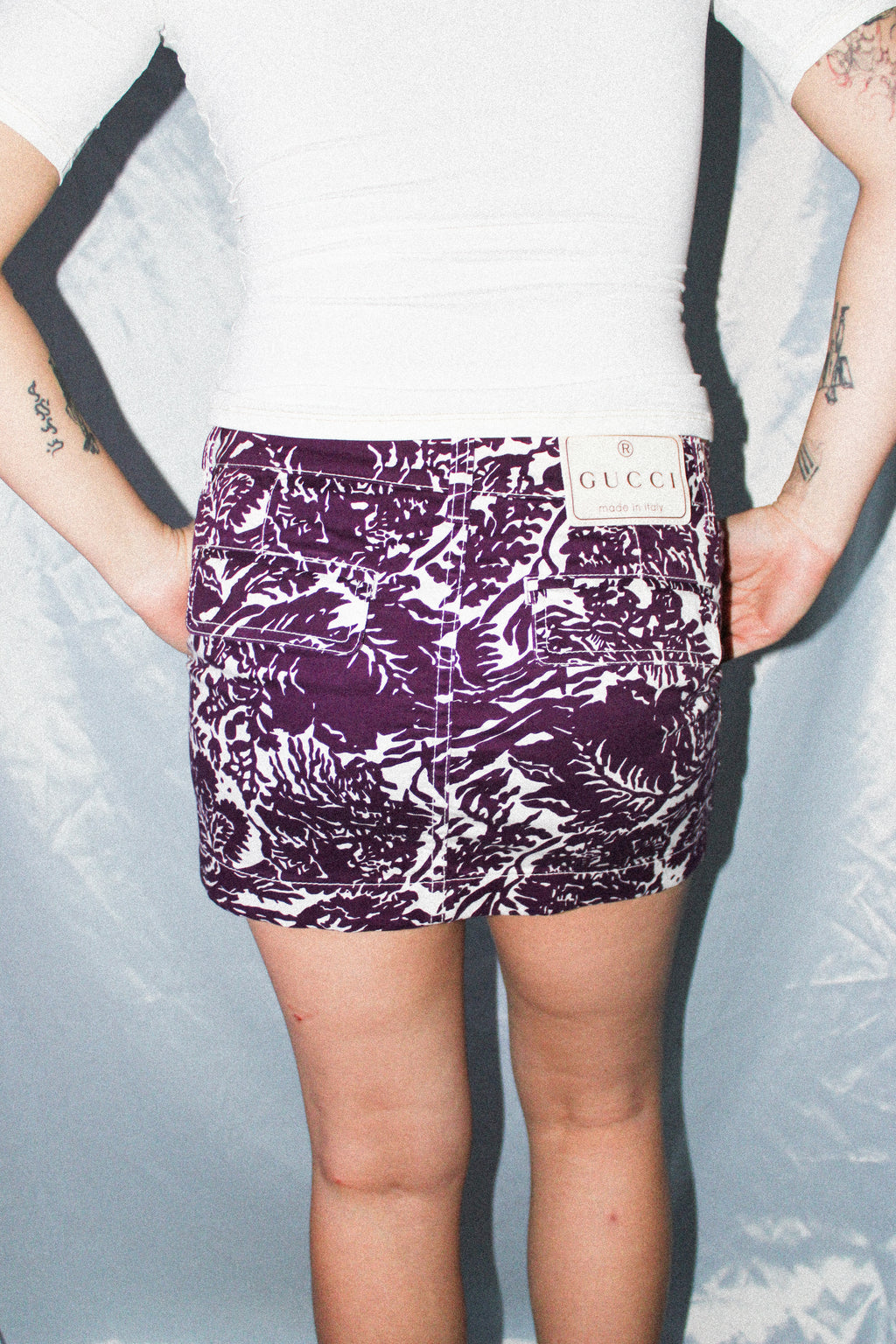 GUCCI EARL 2000'S FLORAL MINI SKIRT