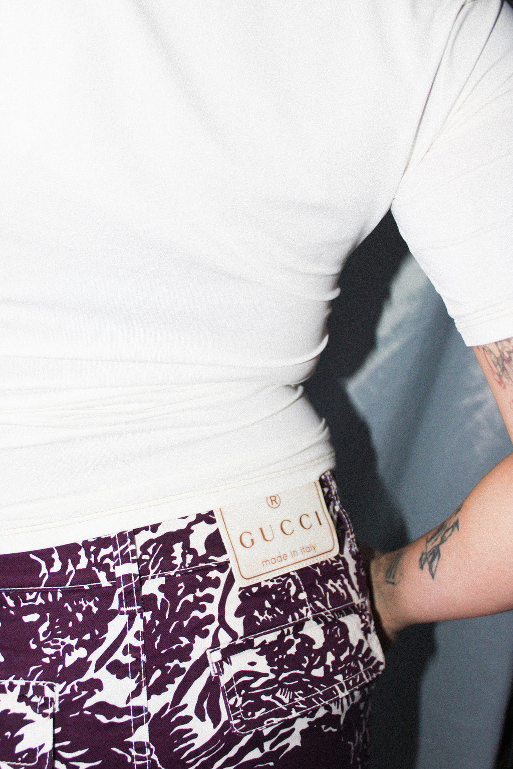 GUCCI EARL 2000'S FLORAL MINI SKIRT