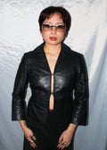 DKNY LEATHER CLASP WAIST JACKET