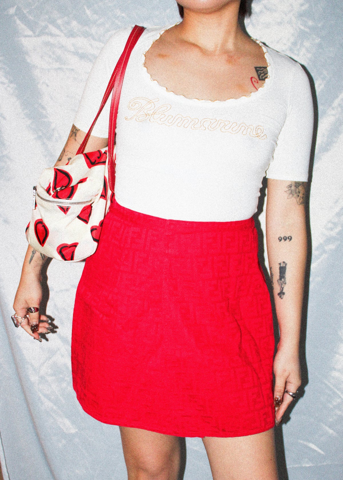 FENDI RED WRAP SKIRT