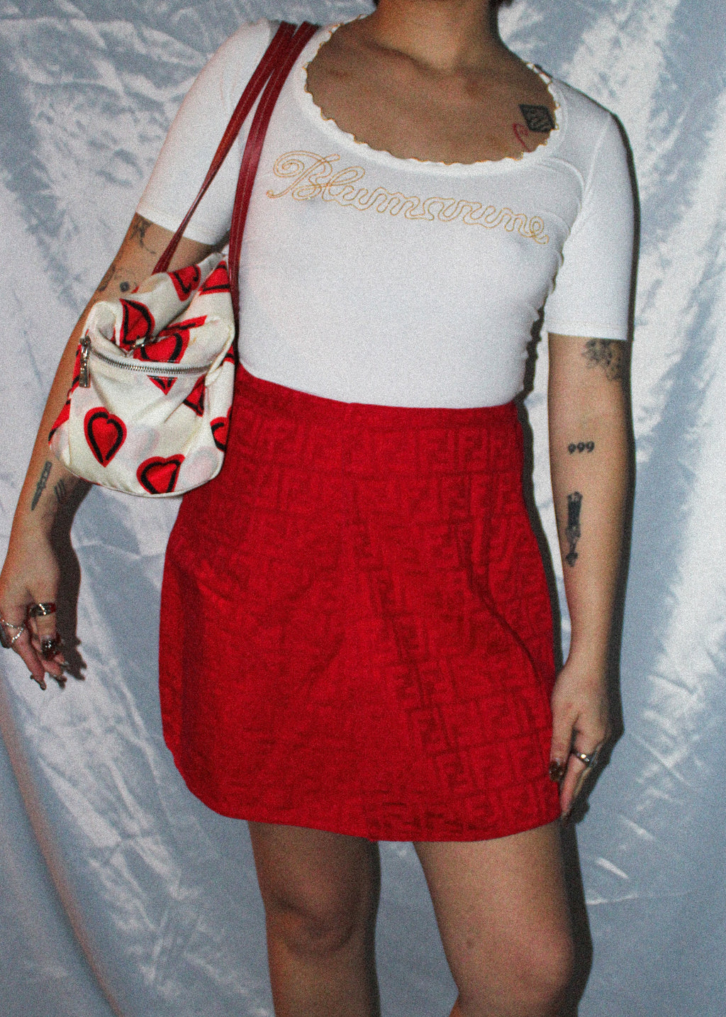 FENDI RED WRAP SKIRT