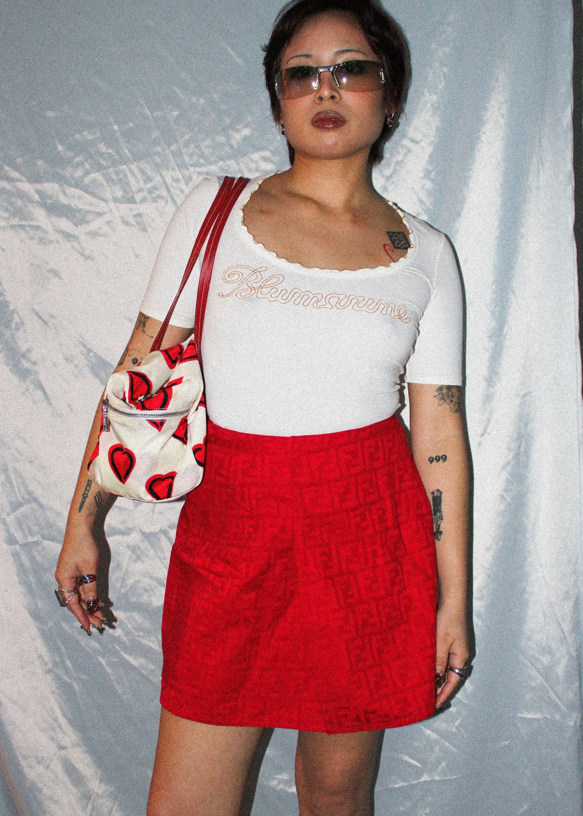 FENDI RED WRAP SKIRT