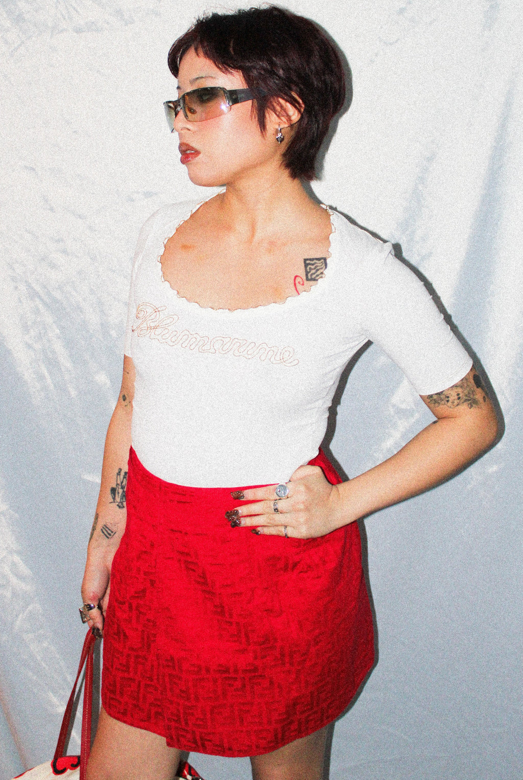 FENDI RED WRAP SKIRT