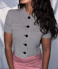 Miss Chloé Houndstooth Cropped Jacket