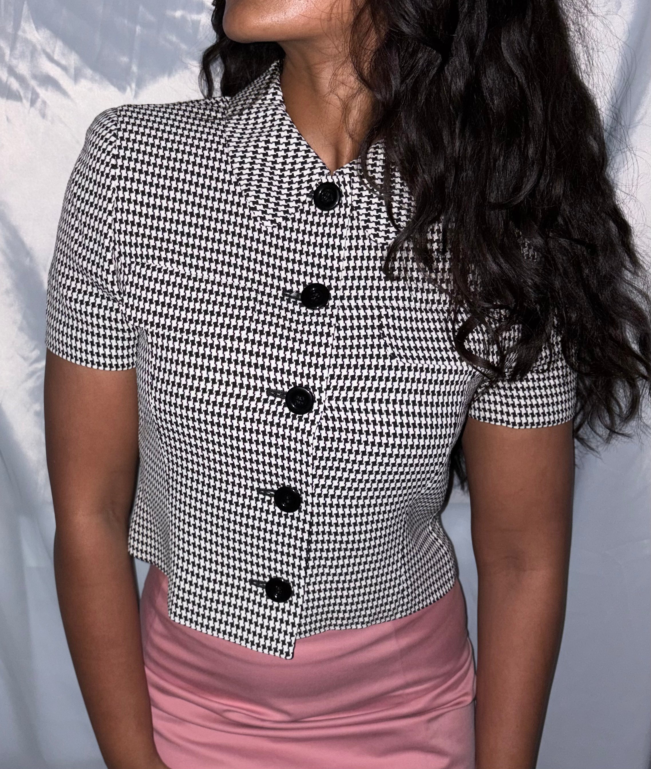 Miss Chloé Houndstooth Cropped Jacket