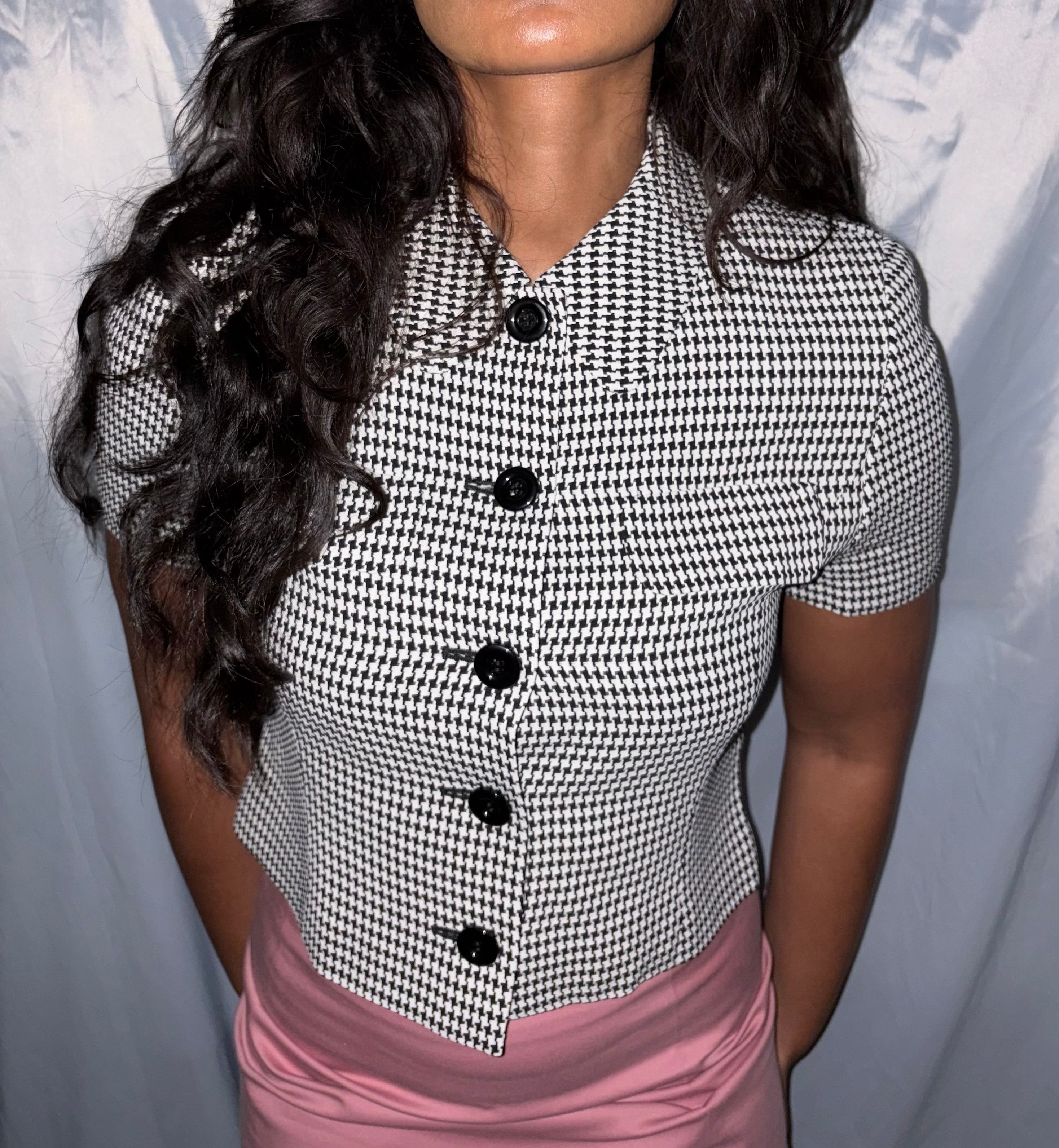 Miss Chloé Houndstooth Cropped Jacket