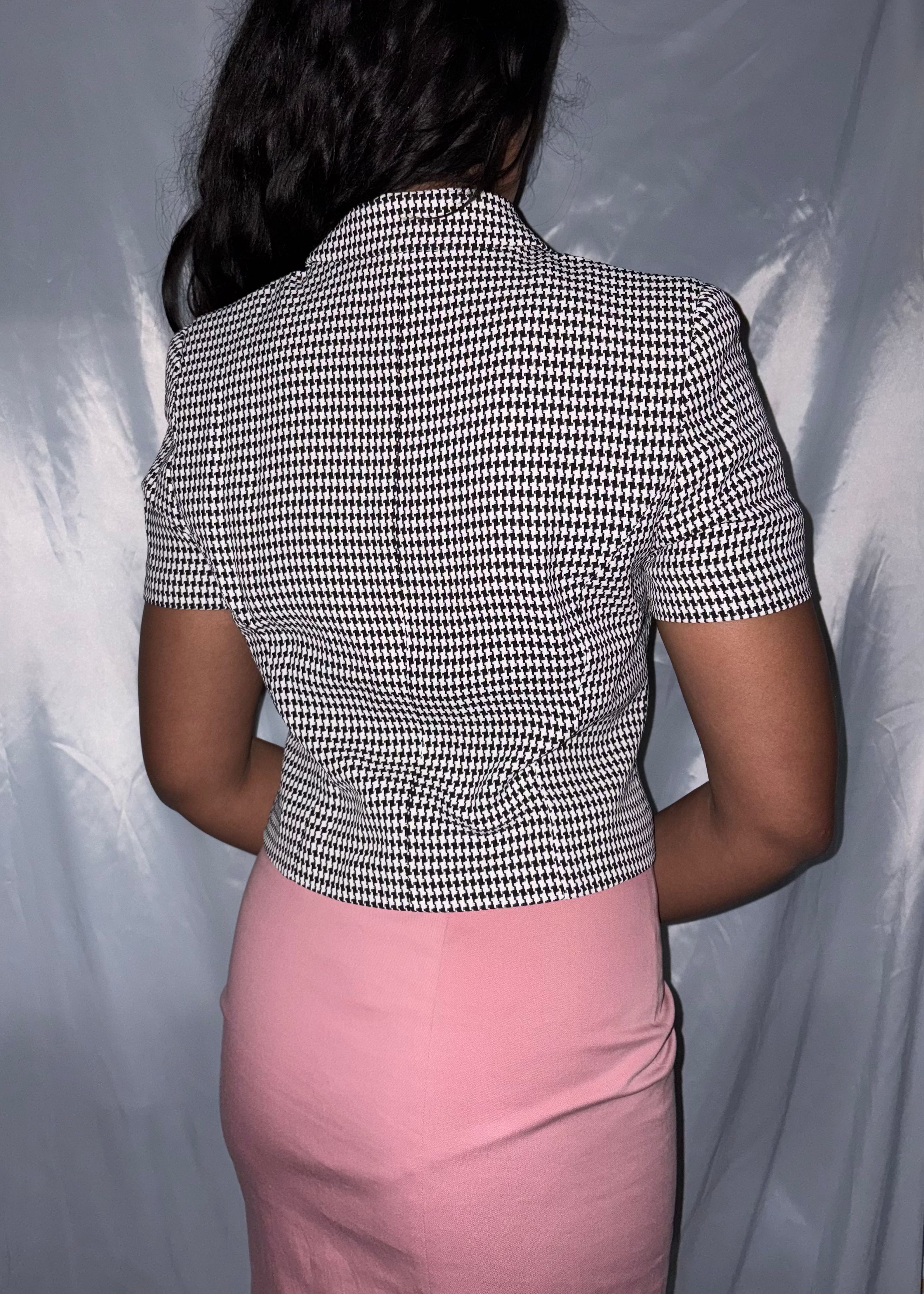 Miss Chloé Houndstooth Cropped Jacket