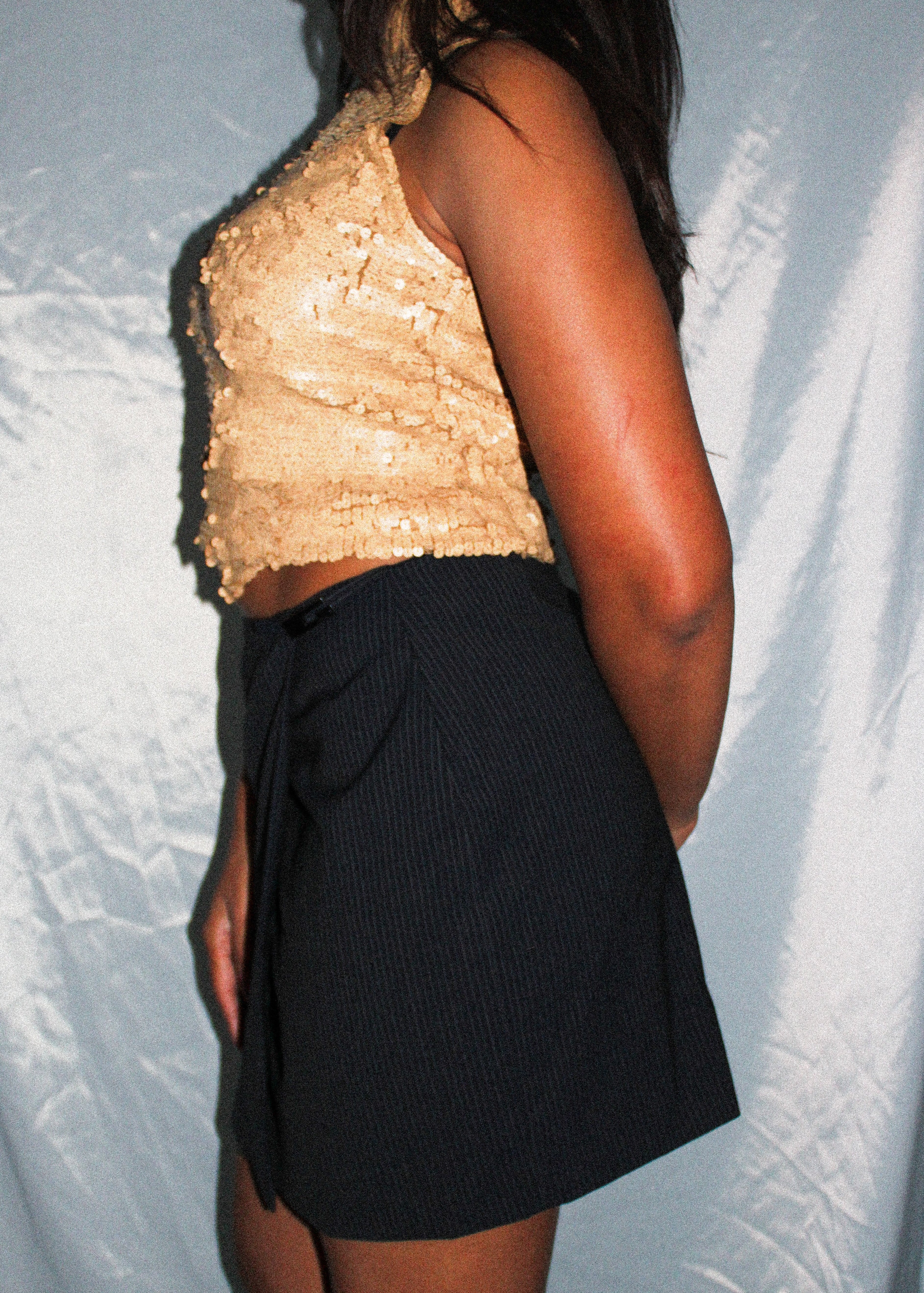 DKNY GOLD SEQUIN TURTLENECK