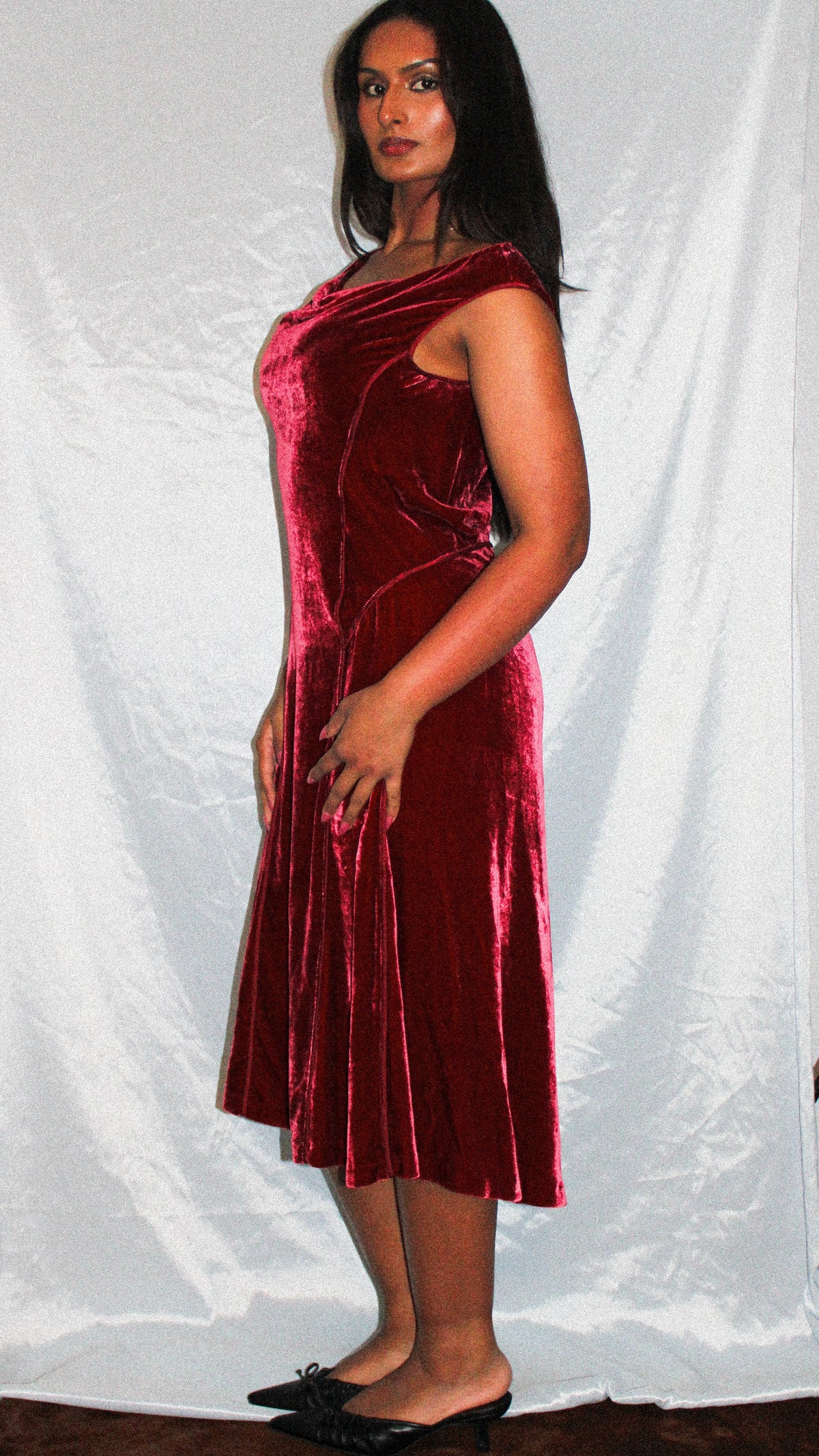 DKNY VELVET MIDI DRESS