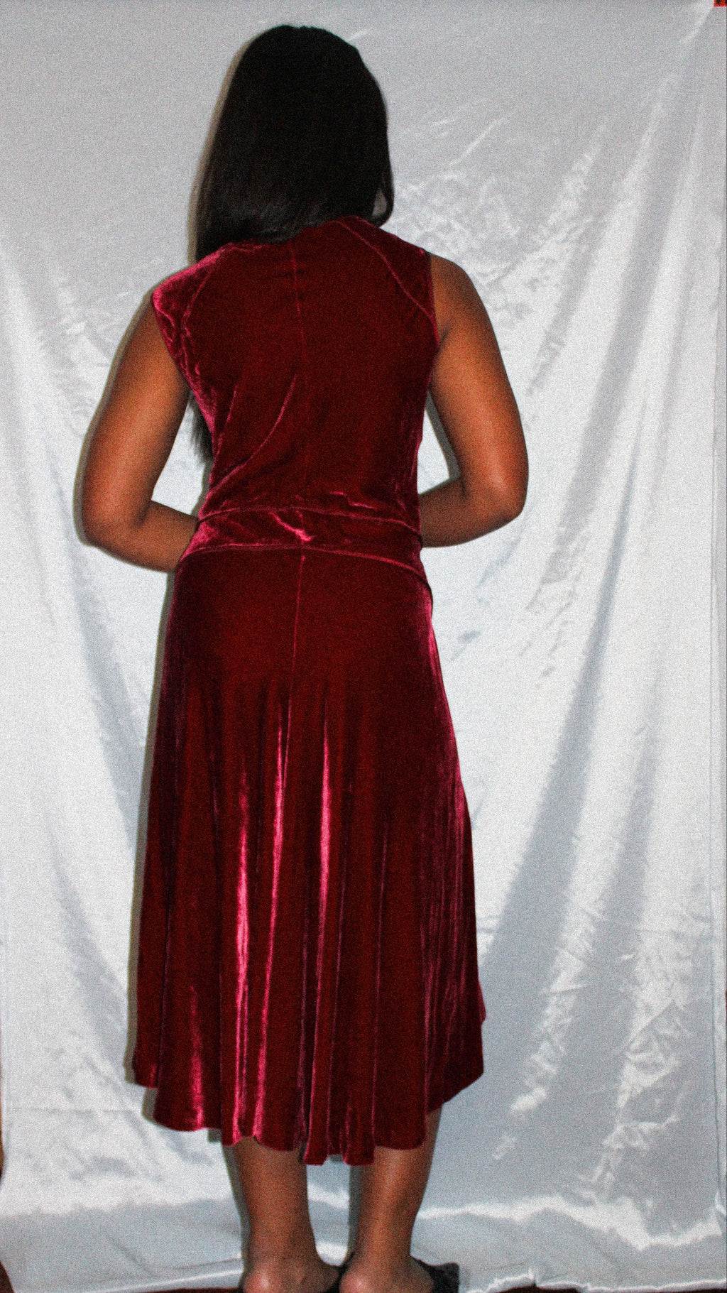 DKNY VELVET MIDI DRESS