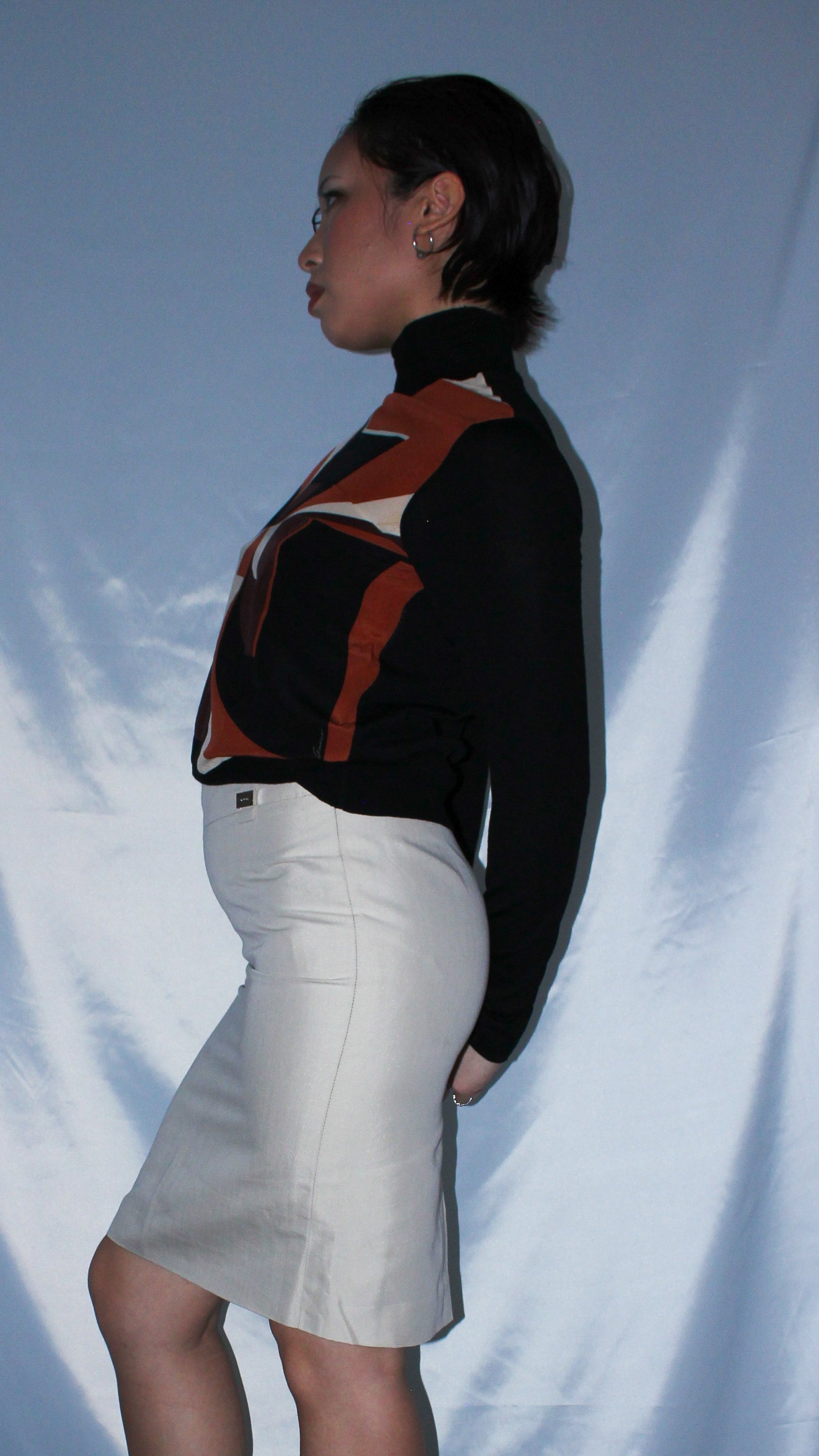 GUCCI TOM FORD F/W 2000 SILK SCARF FRONT JUMPER