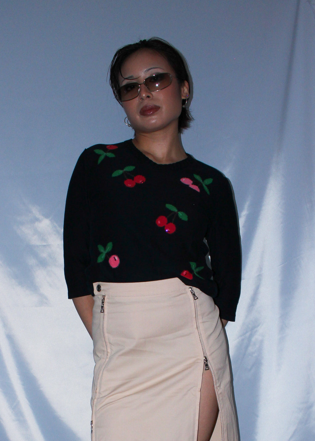 SONIA RYKIEL CHERRY PRINT SWEATER