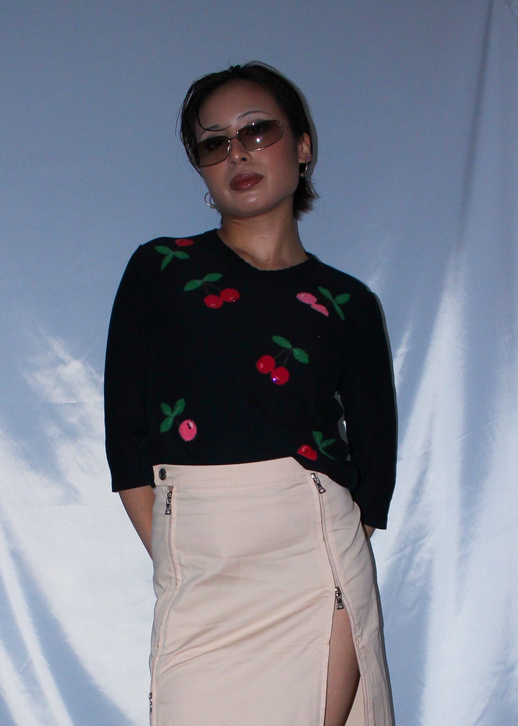 SONIA RYKIEL CHERRY PRINT SWEATER