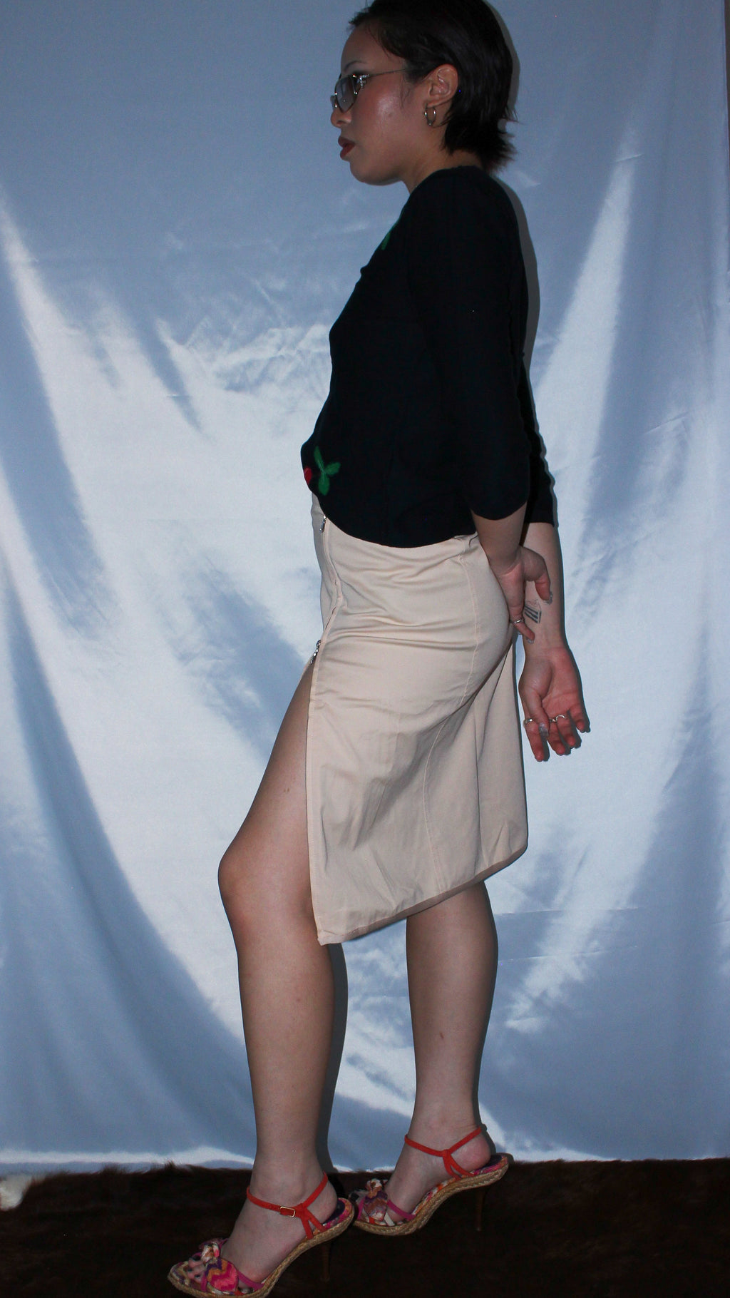 PRADA SPORT DOUBLE ZIP MIDI SKIRT