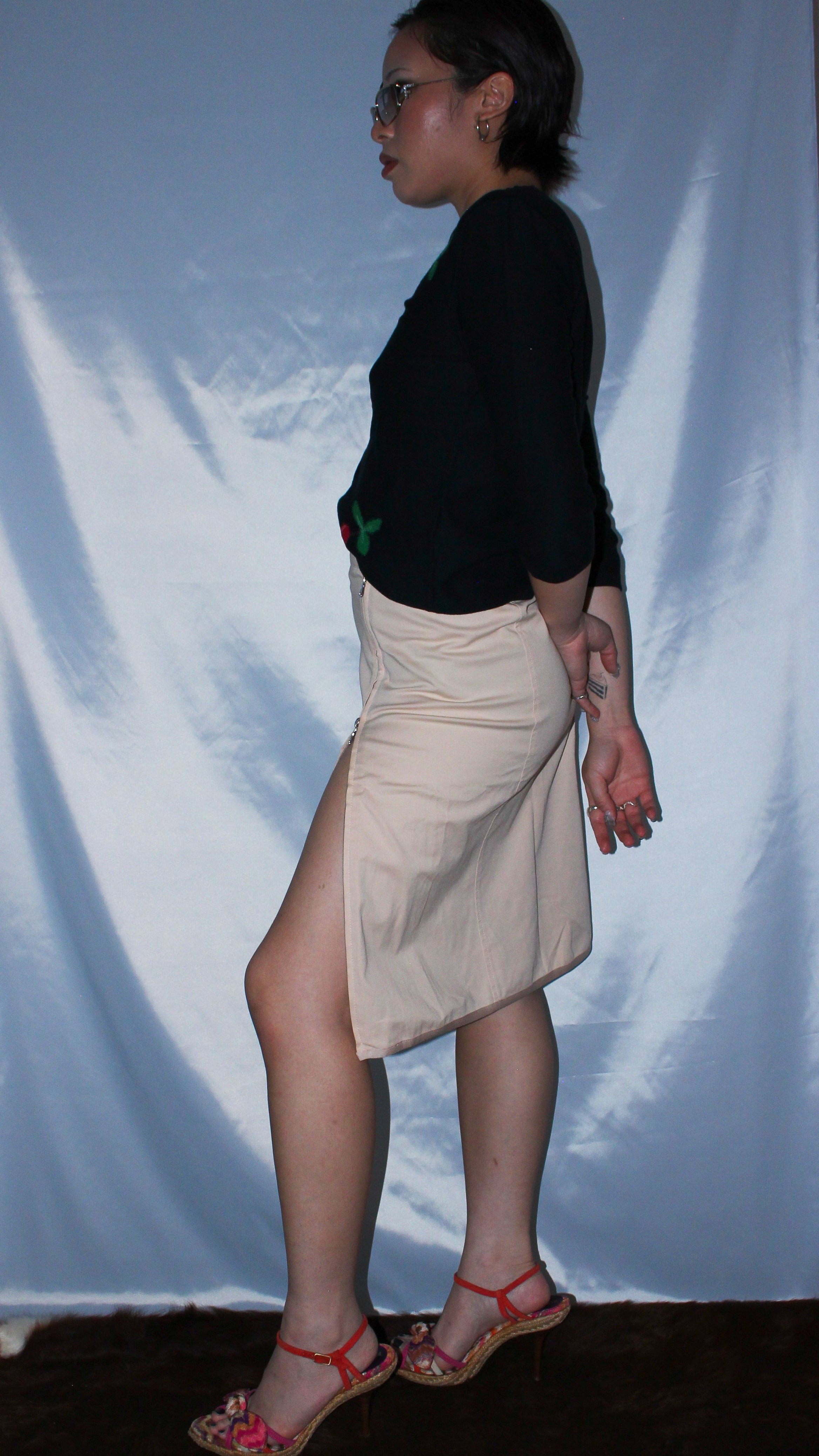 PRADA SPORT DOUBLE ZIP MIDI SKIRT