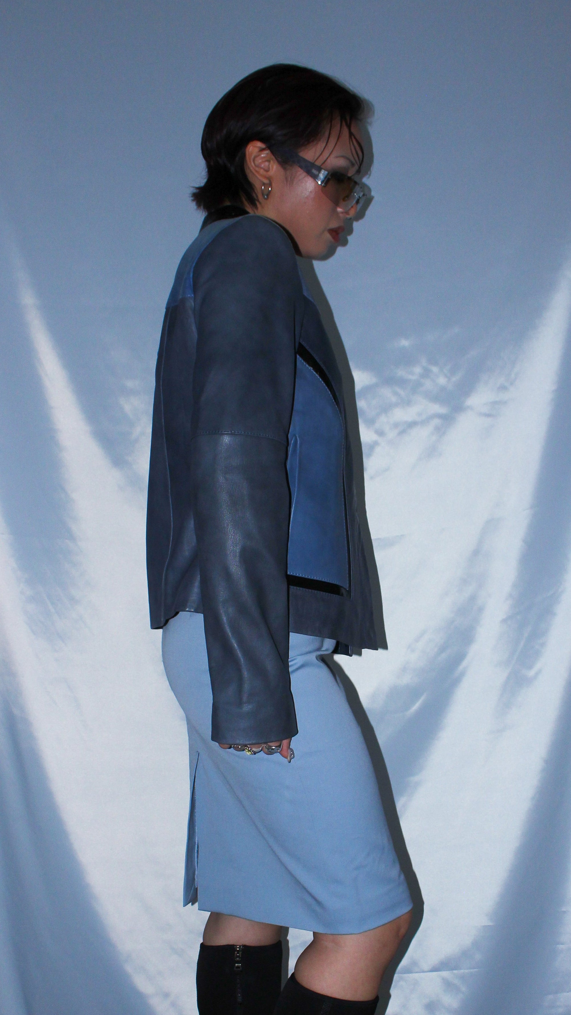 ESCADA BLUE LEATHER JACKET