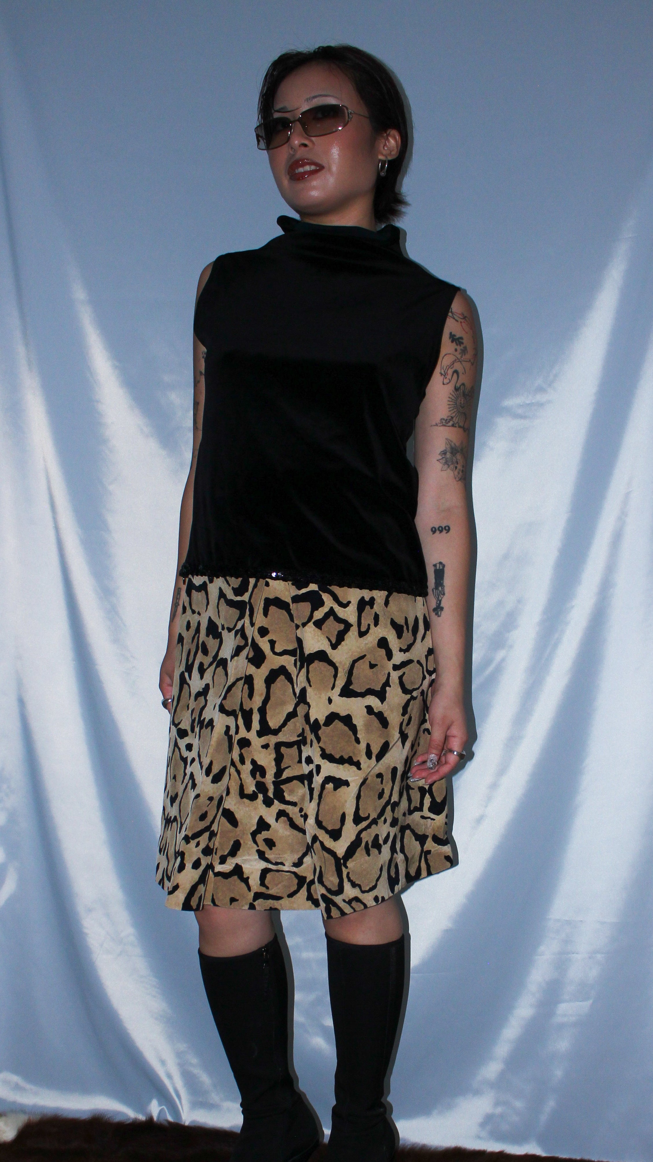 GUCCI BY TOM FORD LEOPARD PRINT SKIRT
