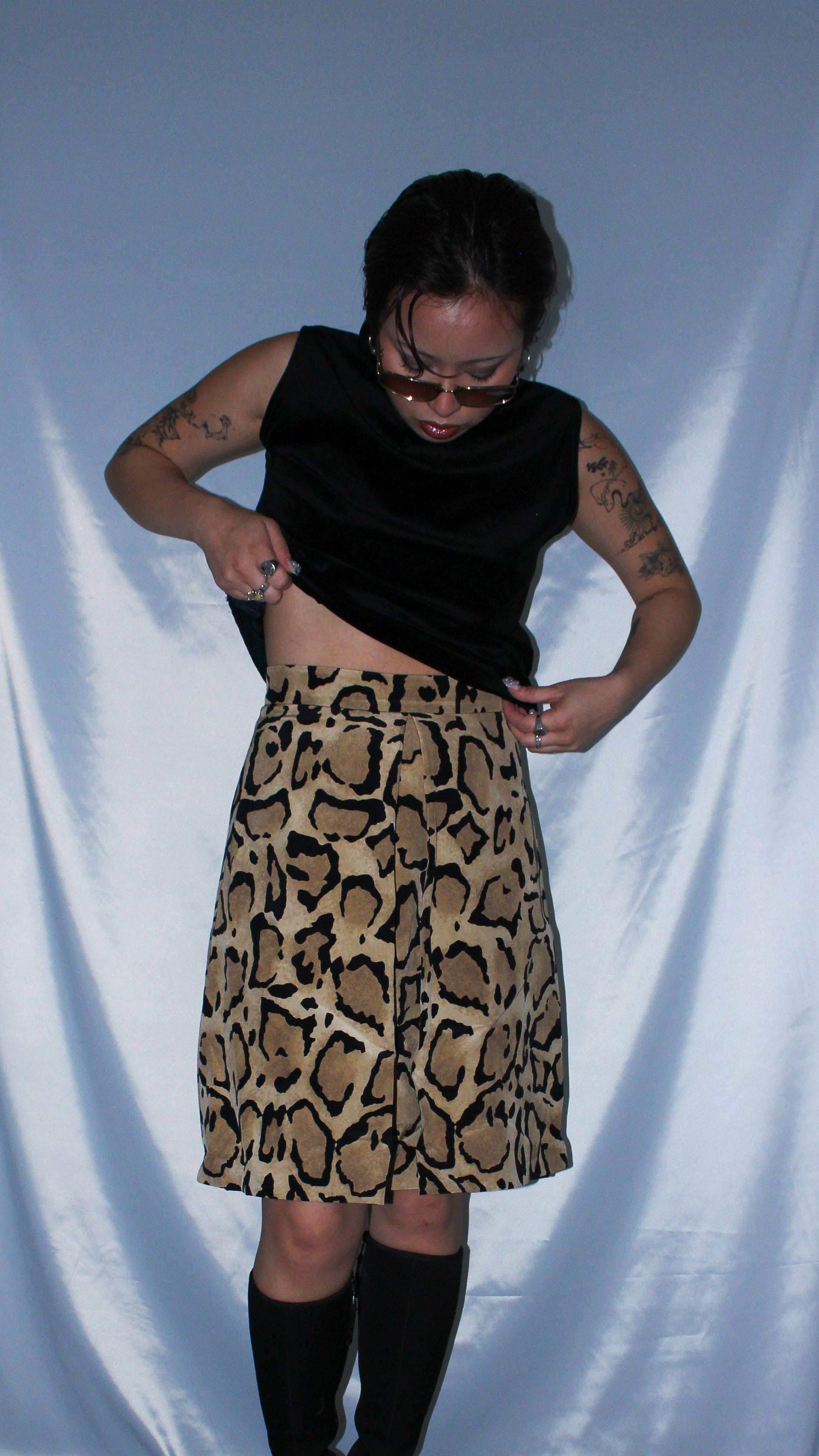 GUCCI BY TOM FORD LEOPARD PRINT SKIRT