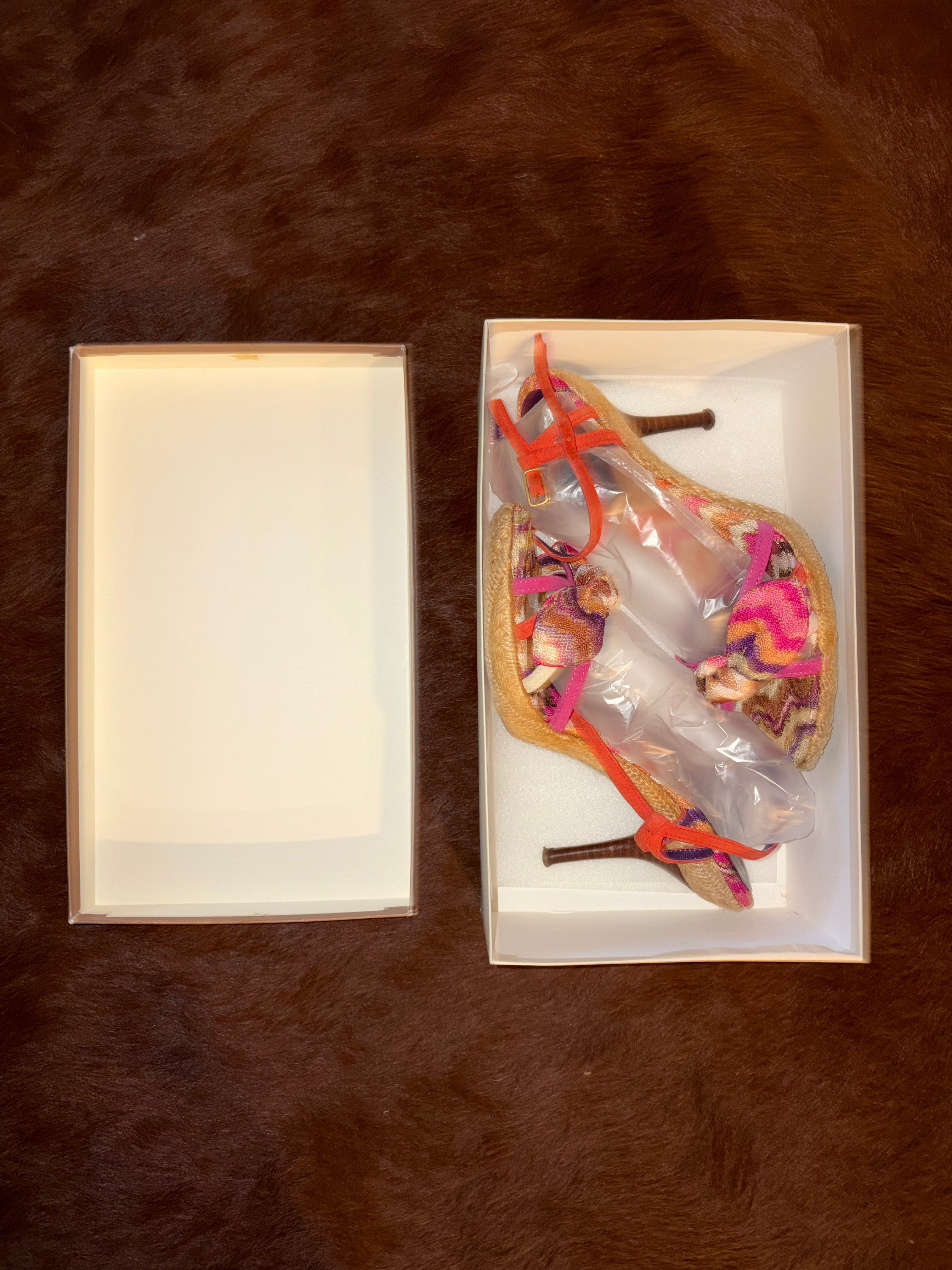 MISSONI STRAPPY LINEN HEELS