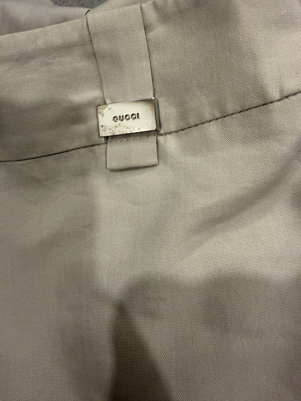 GUCCI BEIGE SKIRT WITH METAL LOGO