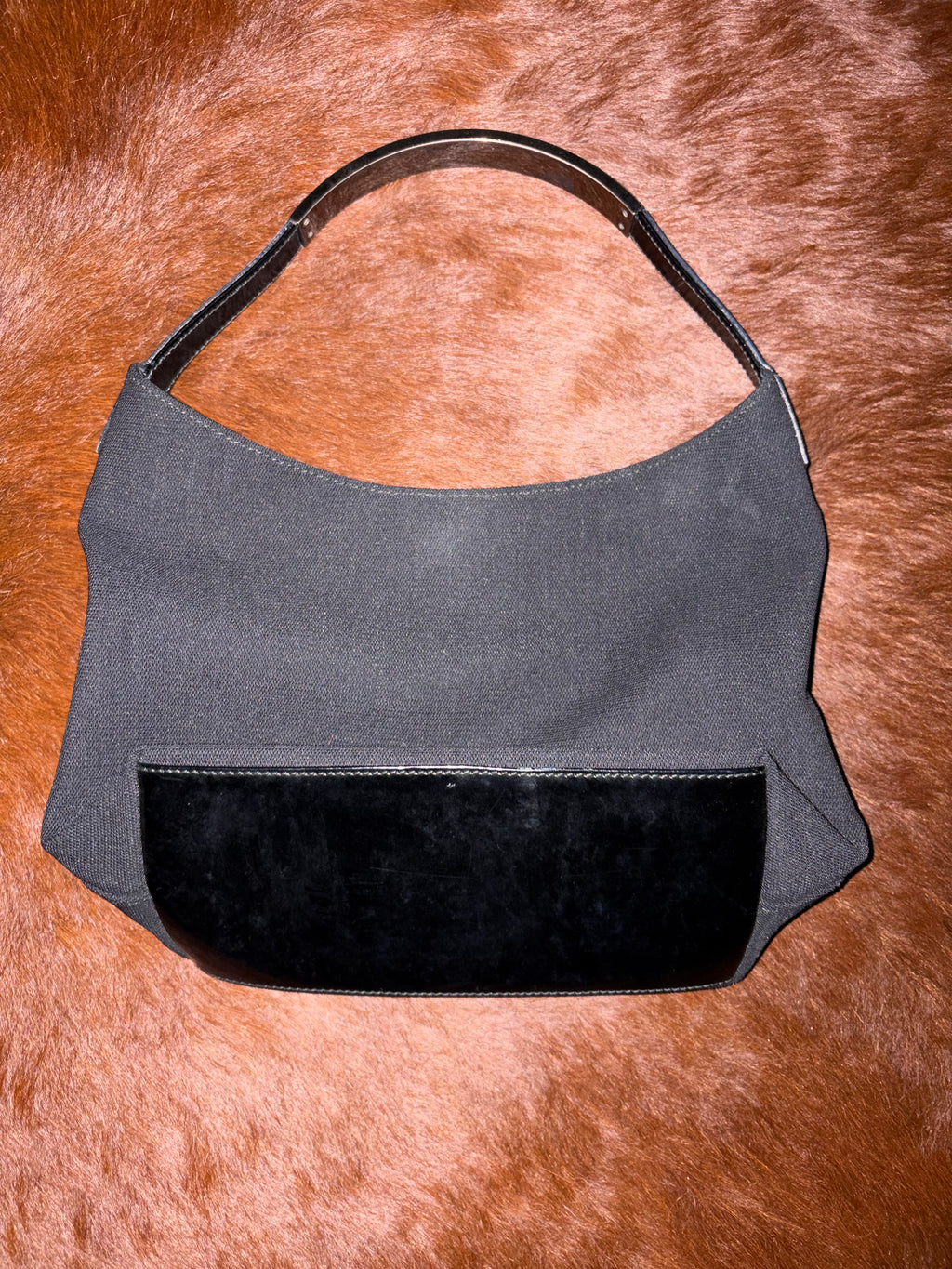 GUCCI BY TOM FORD METAL HANDLE CANVAS BAG