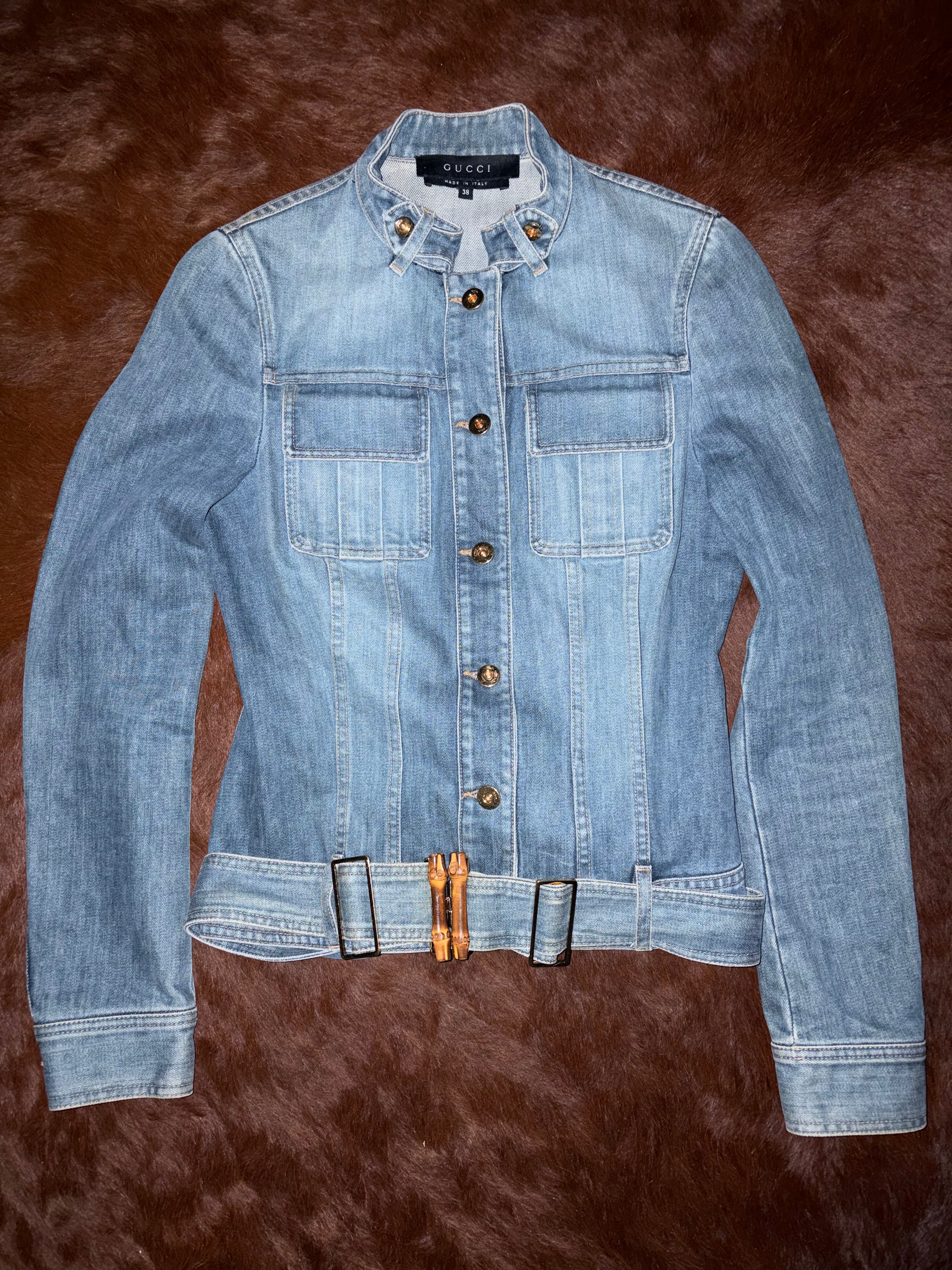 GUCCI BAMBOO BELT DENIM JACKET