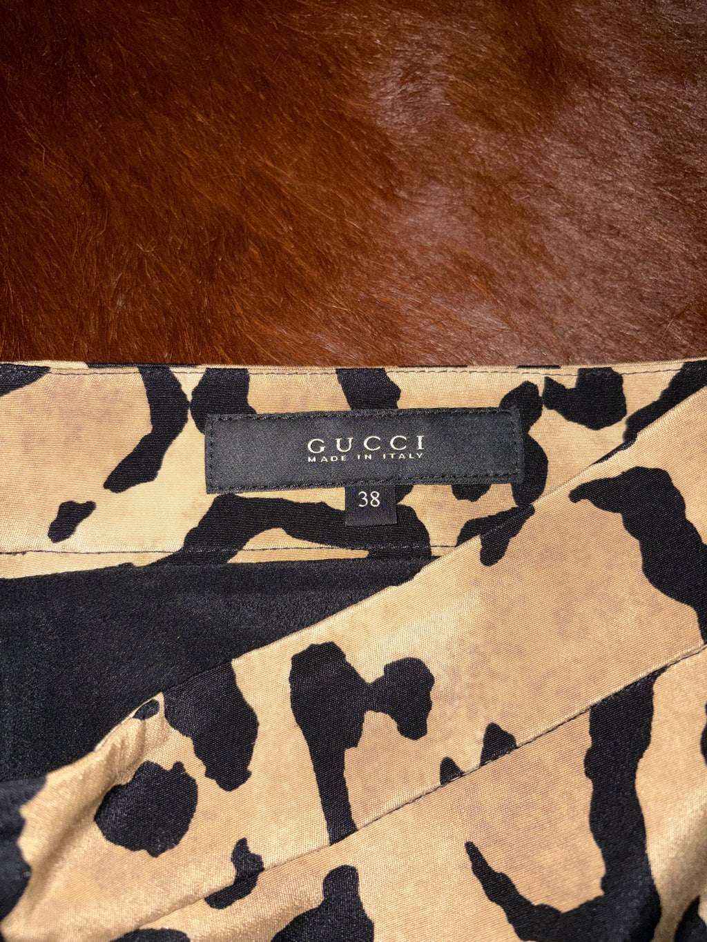 GUCCI BY TOM FORD LEOPARD PRINT SKIRT