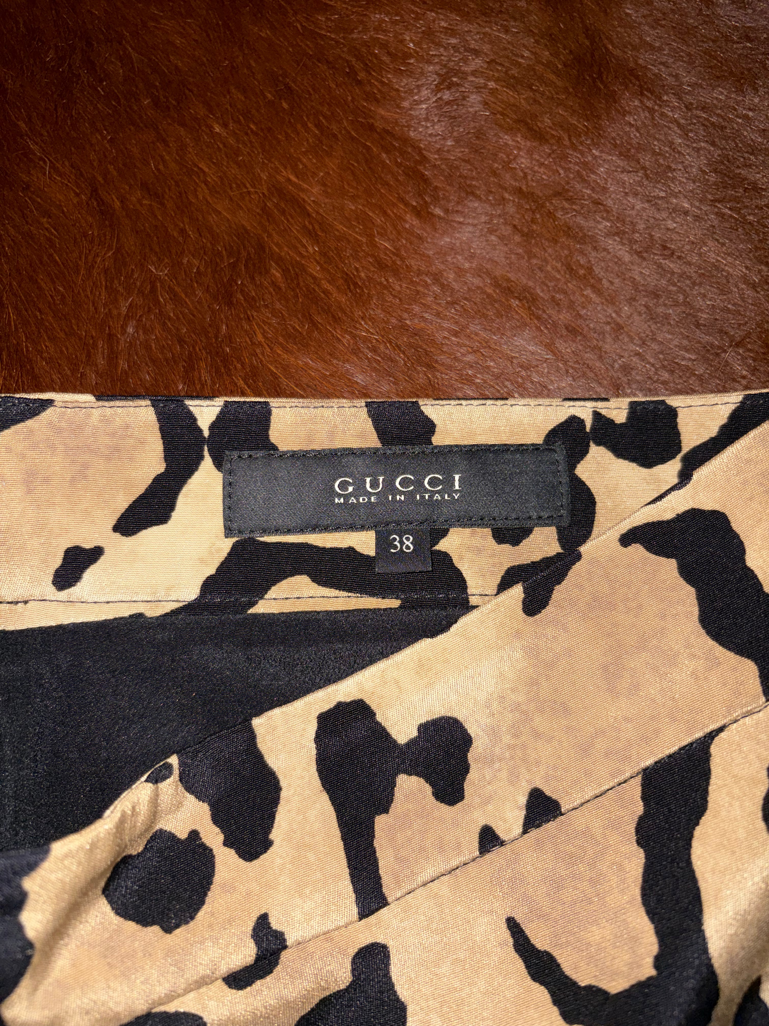 GUCCI BY TOM FORD LEOPARD PRINT SKIRT