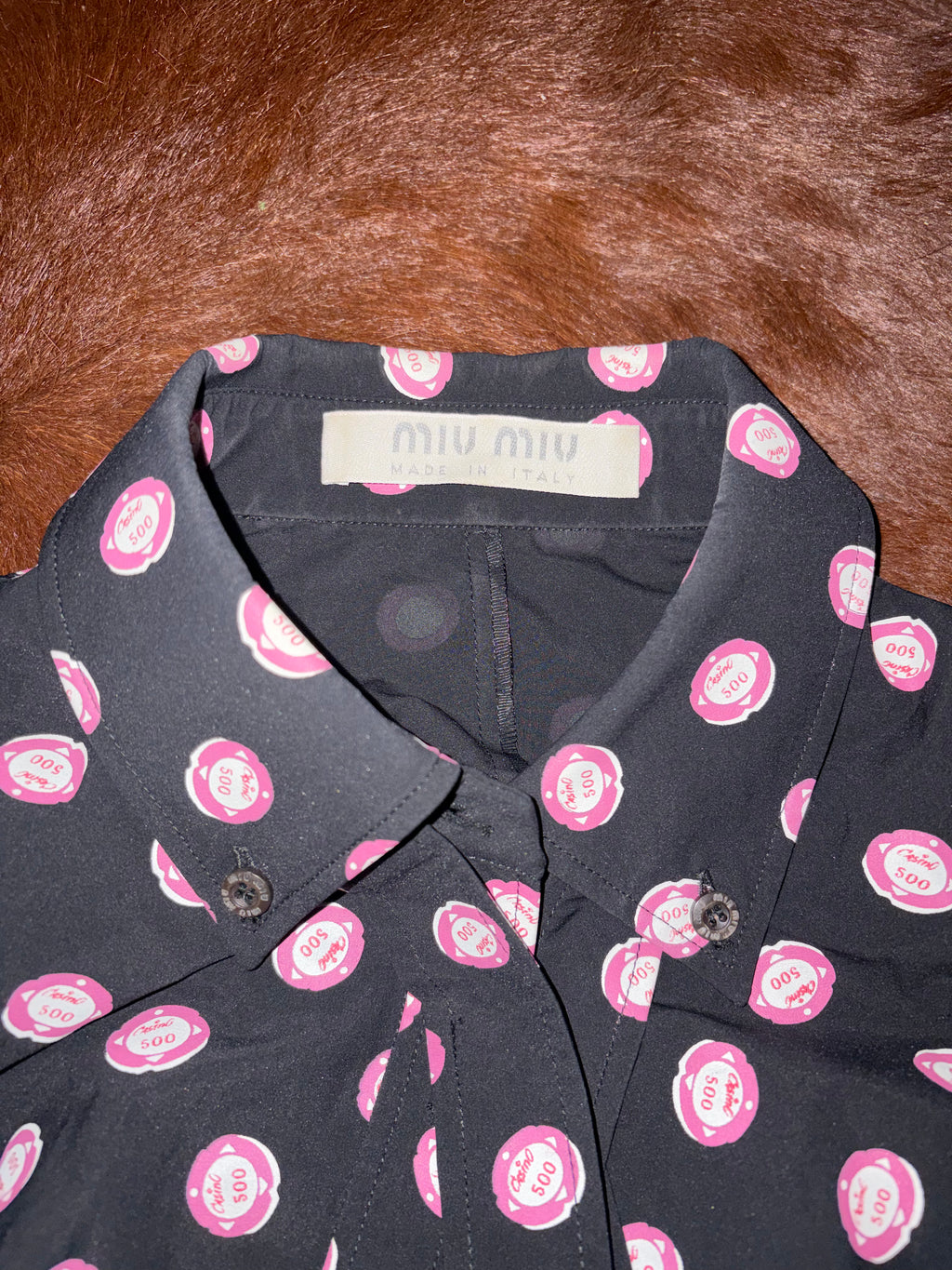 MIU MIU CASINO 500 COIN PRINT SHIRT