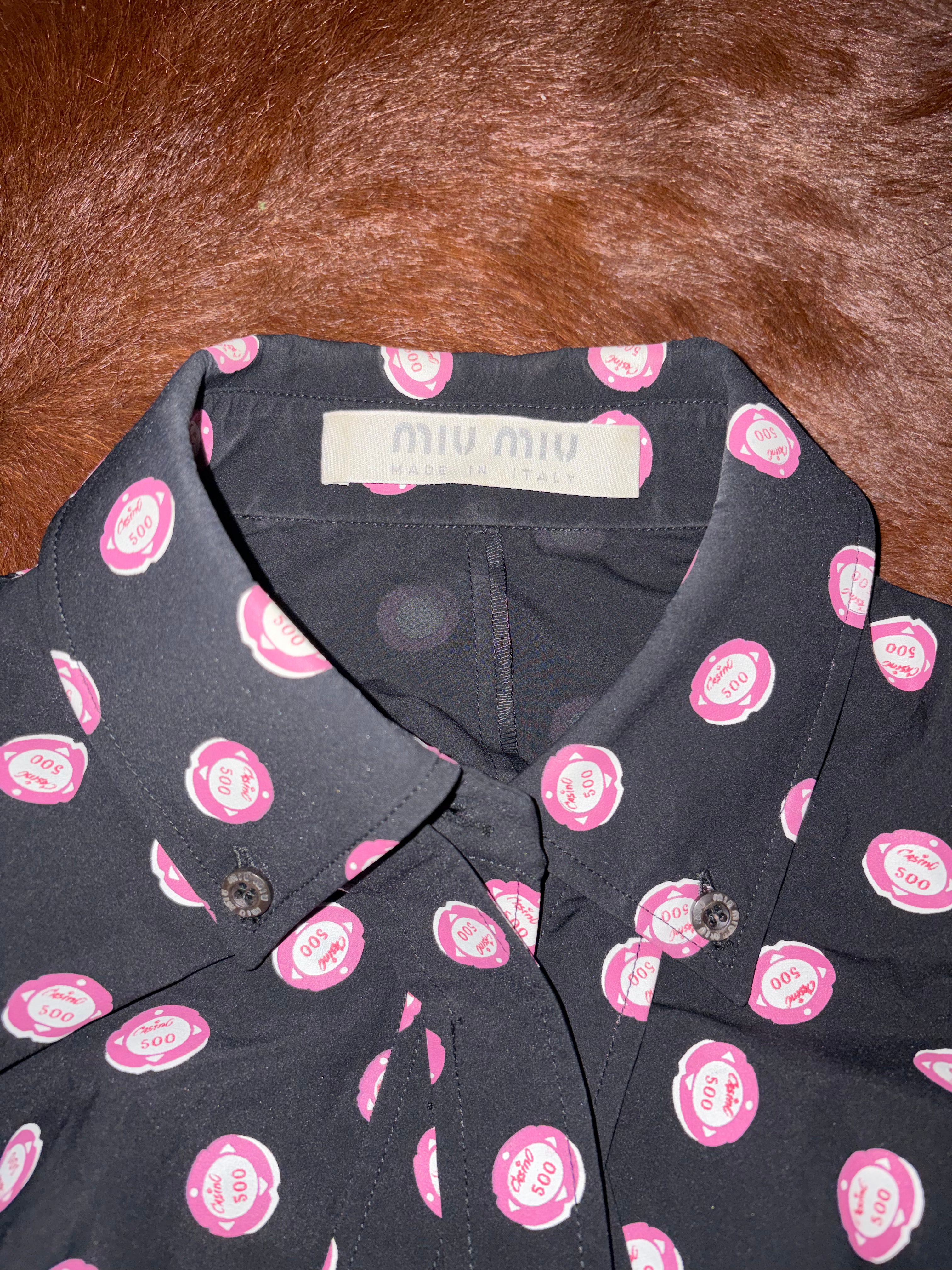 MIU MIU CASINO 500 COIN PRINT SHIRT