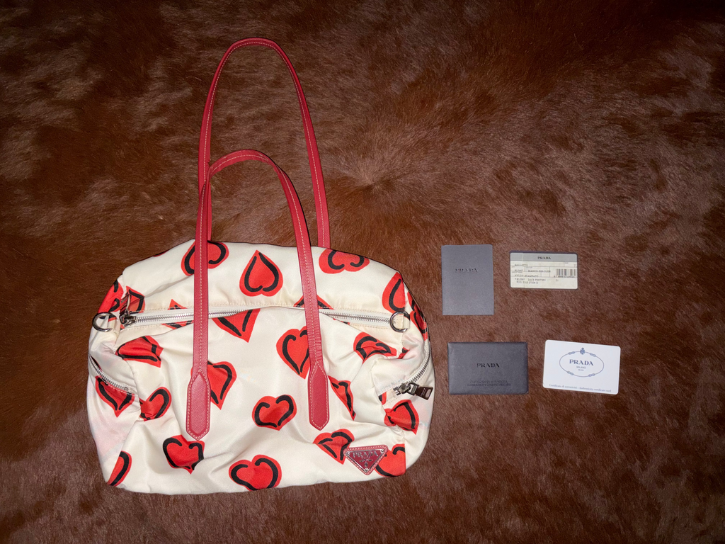 LIMITED EDITION 'I LOVE PRADA' NYLON DUFFEL BAG