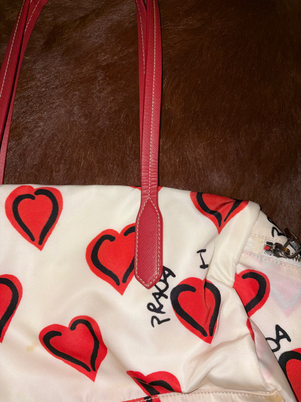 LIMITED EDITION 'I LOVE PRADA' NYLON DUFFEL BAG