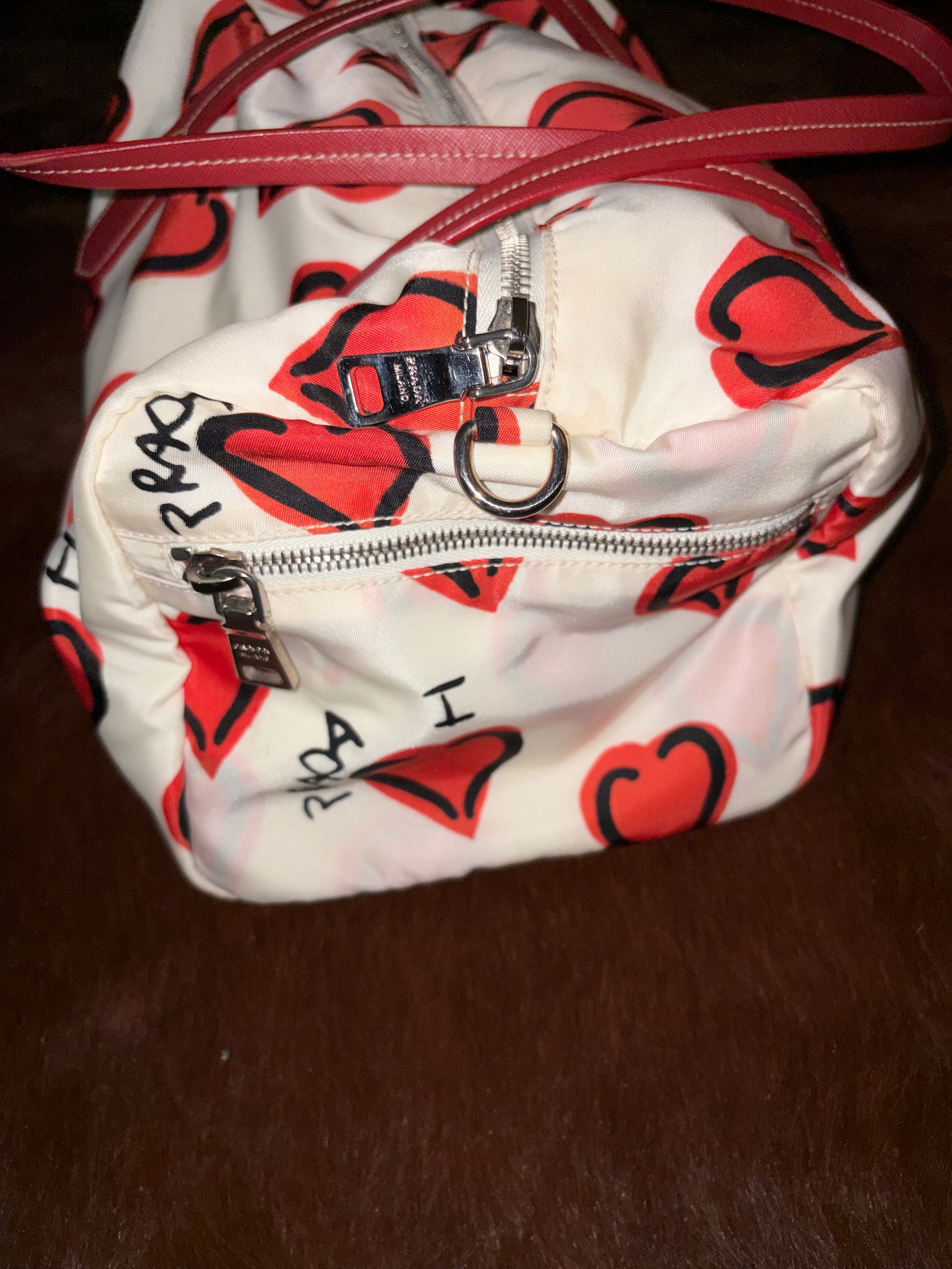 LIMITED EDITION 'I LOVE PRADA' NYLON DUFFEL BAG