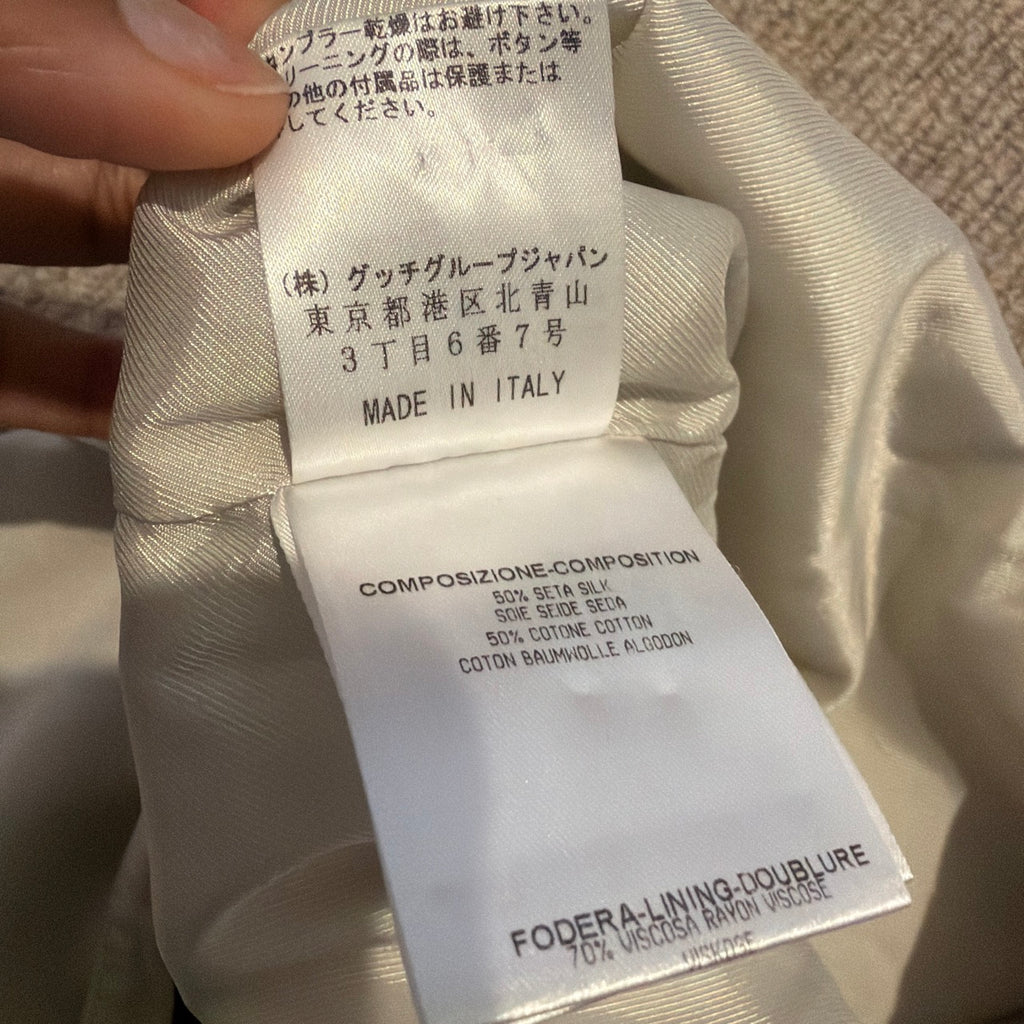 GUCCI BEIGE SKIRT WITH METAL LOGO