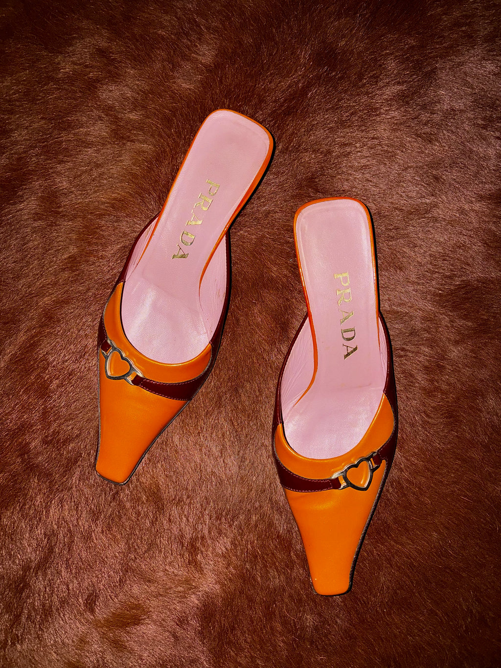 PRADA S/S 2000 HEART MULES (SIZE 36)
