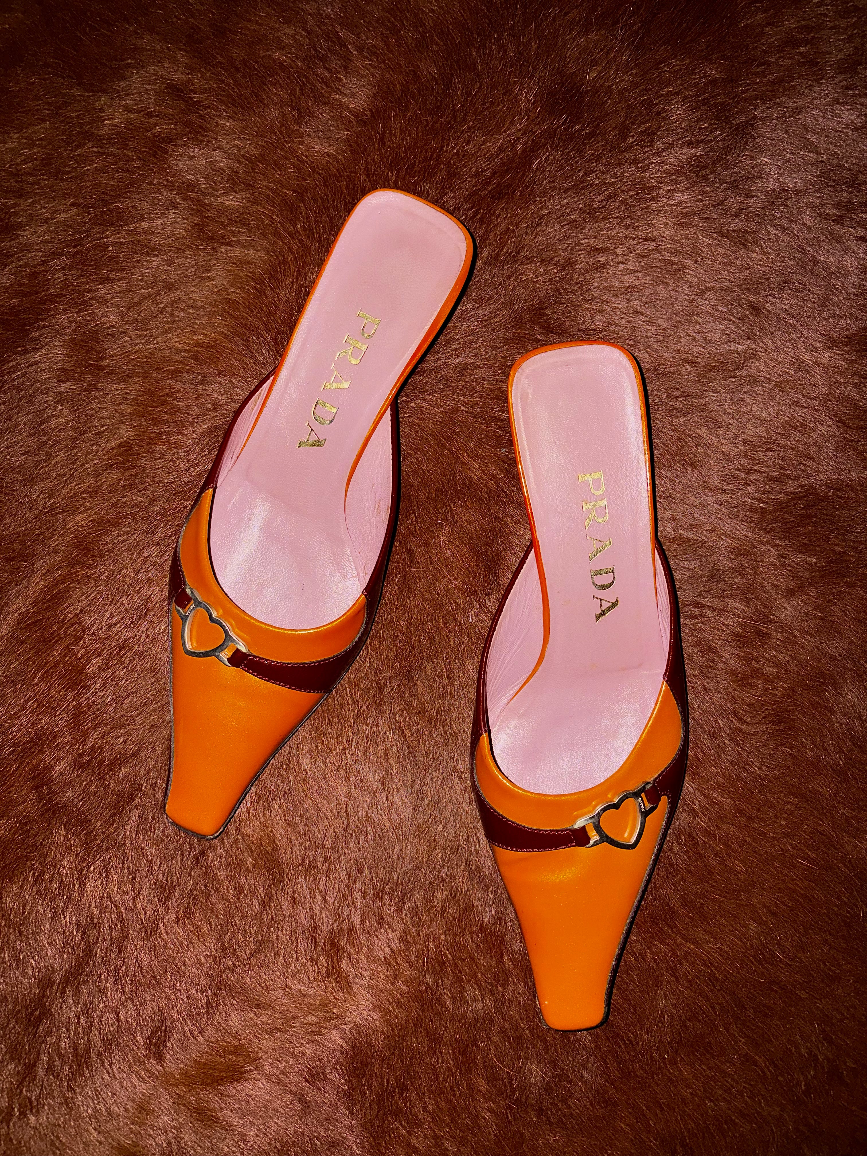 PRADA S/S 2000 HEART MULES (SIZE 36)
