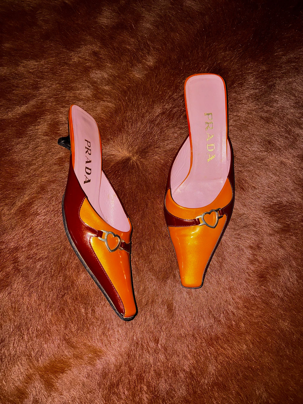 PRADA S/S 2000 HEART MULES (SIZE 36)