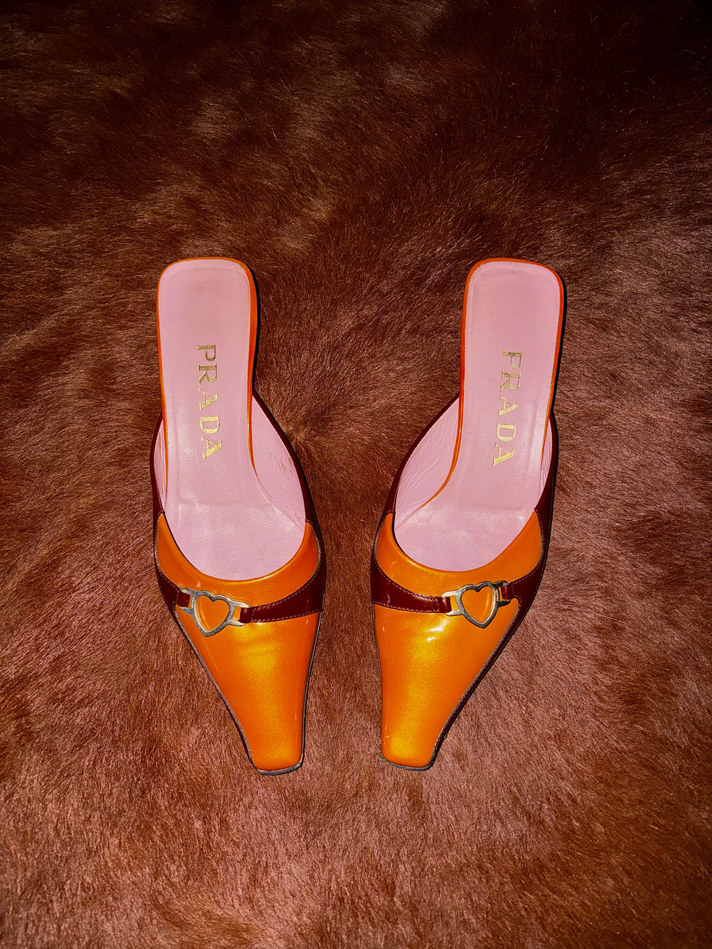 PRADA S/S 2000 HEART MULES (SIZE 36)