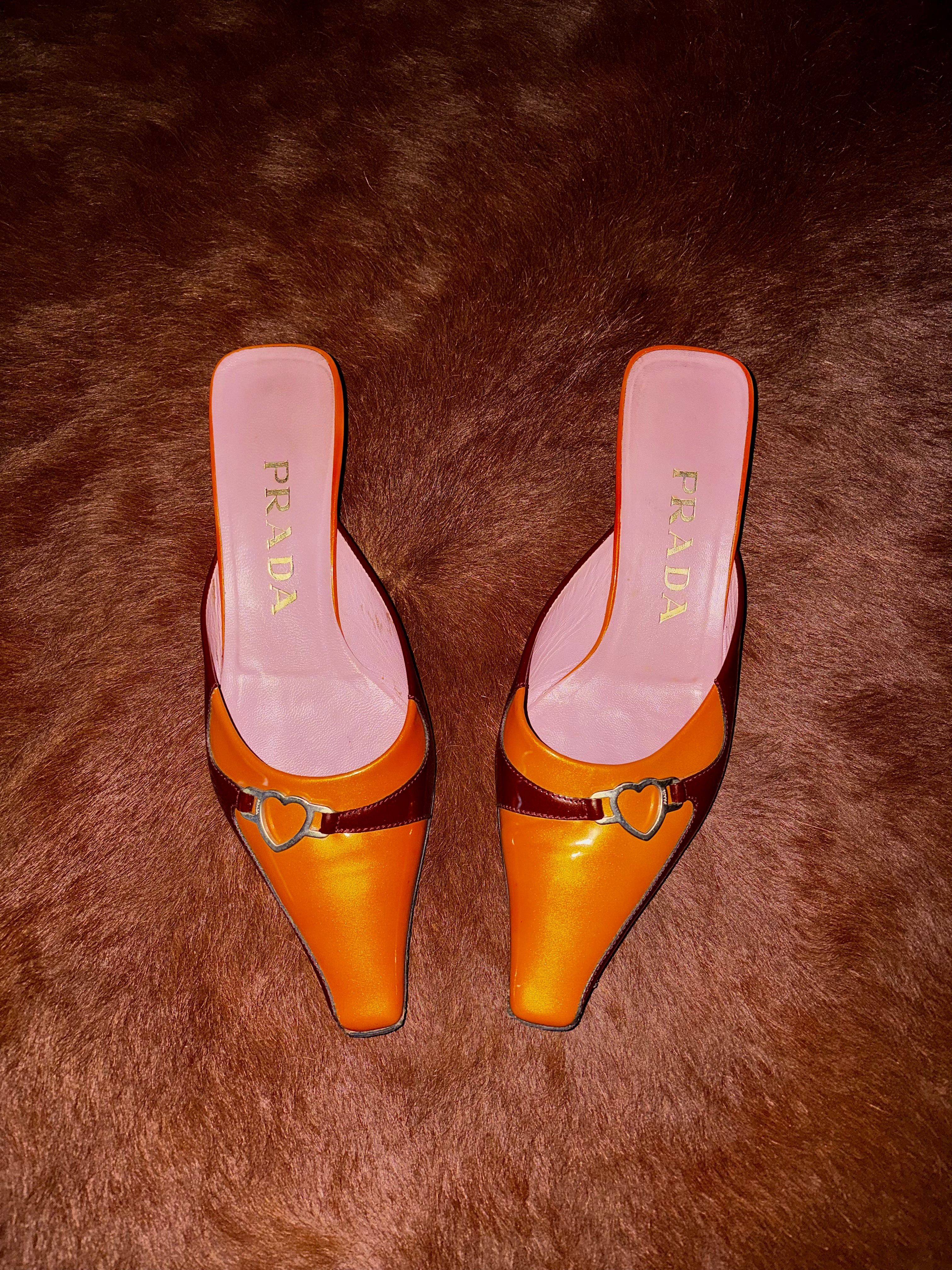 PRADA S/S 2000 HEART MULES (SIZE 36)