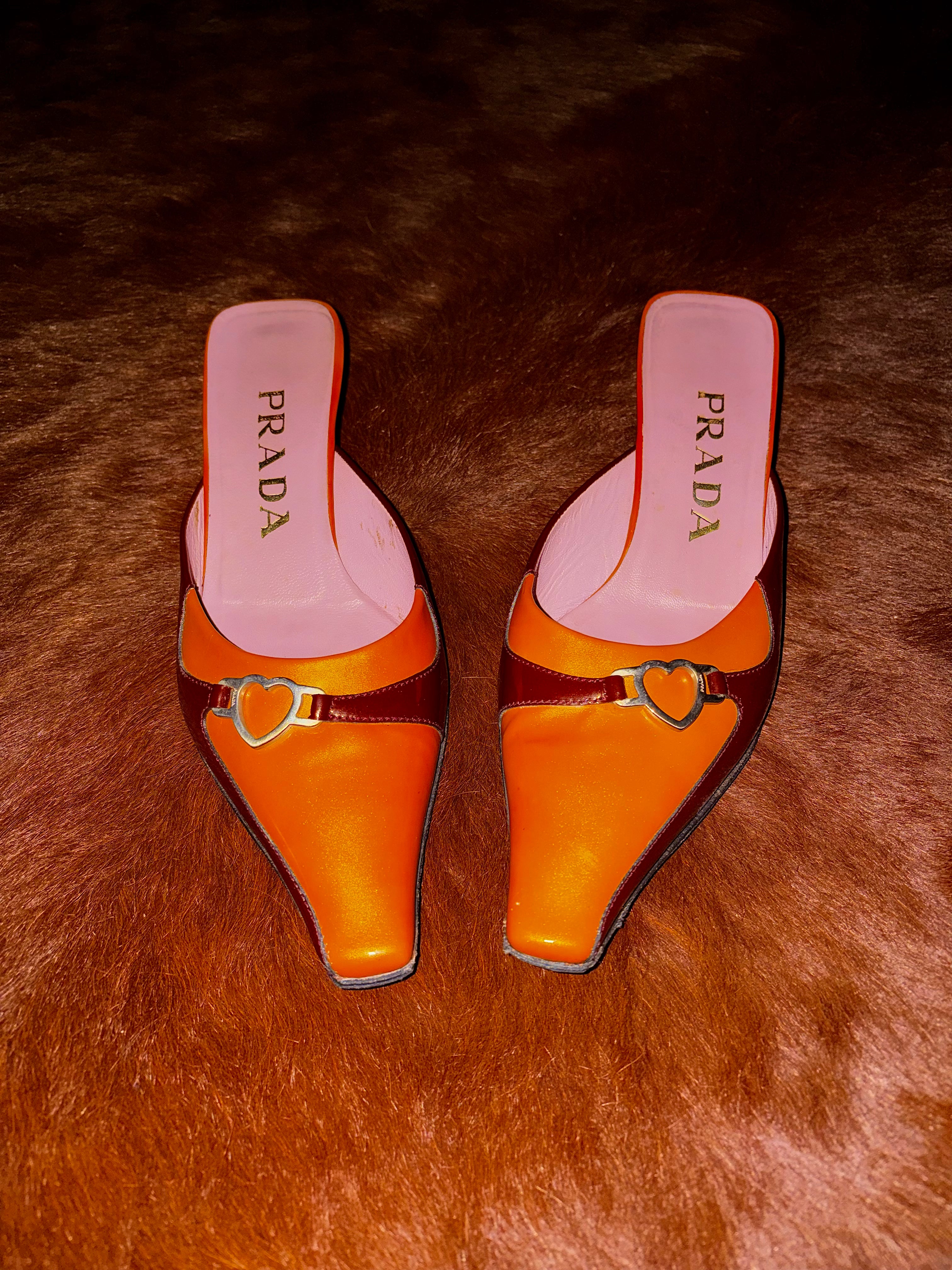 PRADA S/S 2000 HEART MULES (SIZE 36)