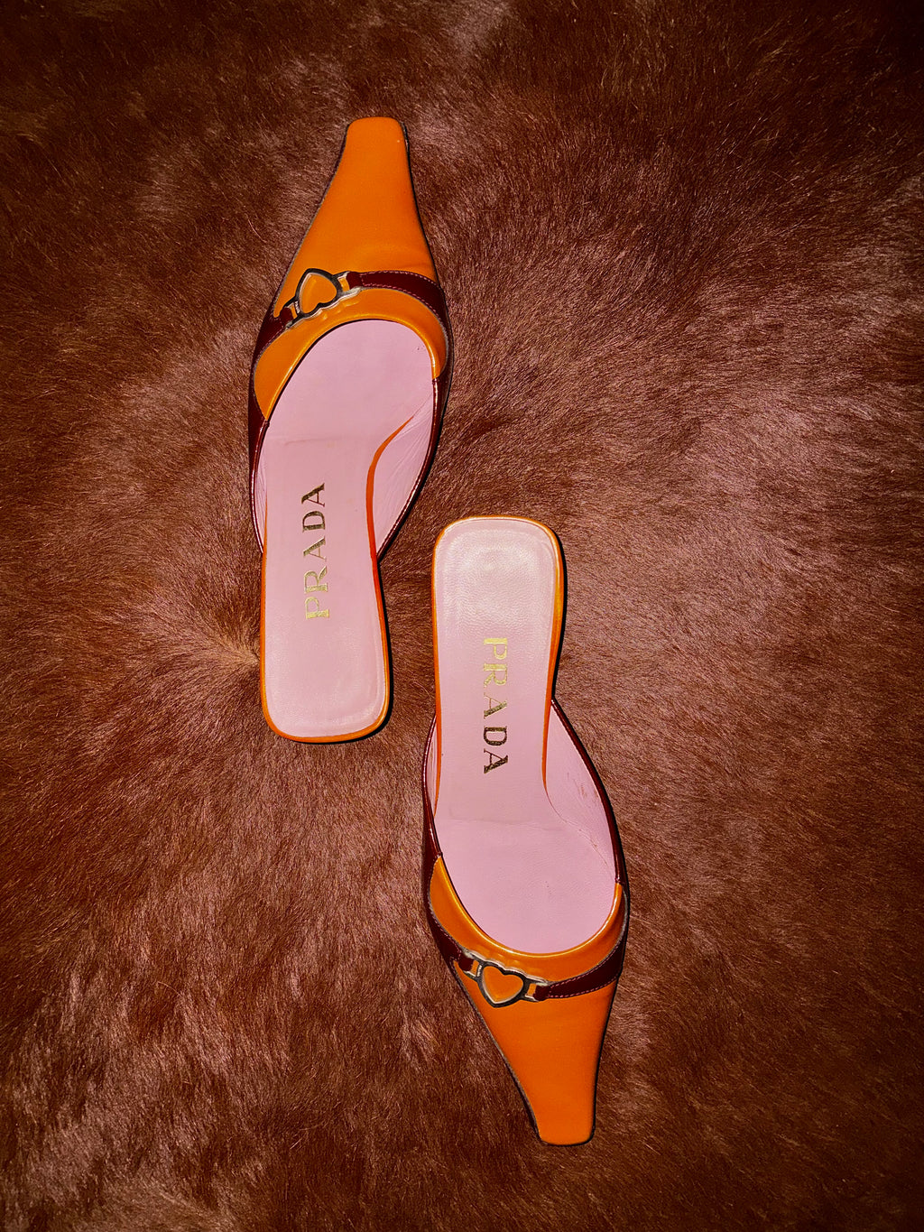 PRADA S/S 2000 HEART MULES (SIZE 36)