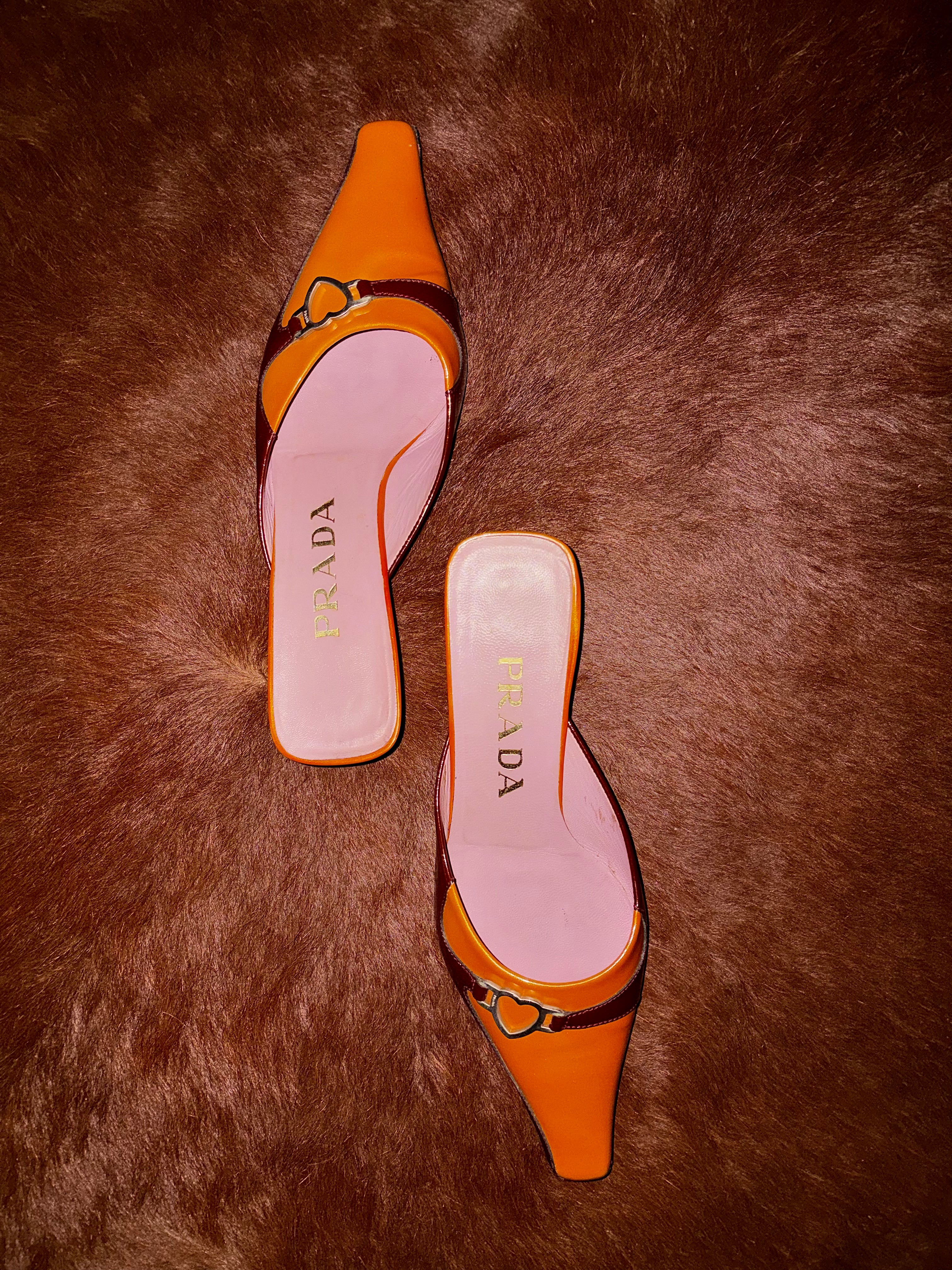 PRADA S/S 2000 HEART MULES (SIZE 36)