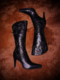SERGIO ROSSI COWBOY EMBELLISHED BOOTS (SIZE 35)