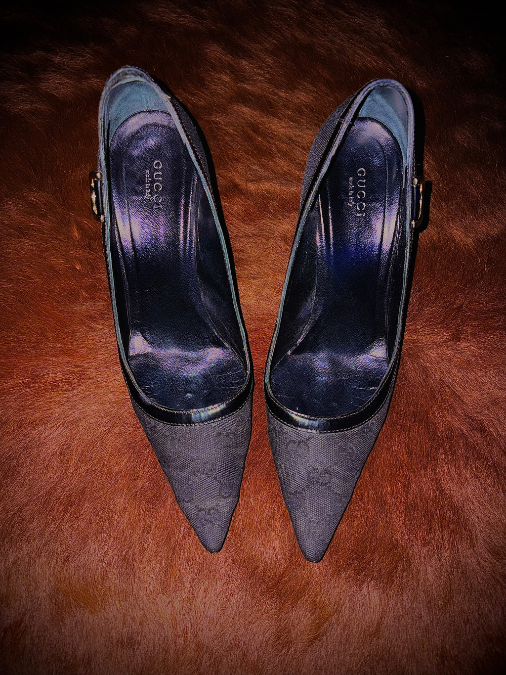 GUCCI BY TOM FORD MONOGRAM HEELS (SIZE 40)
