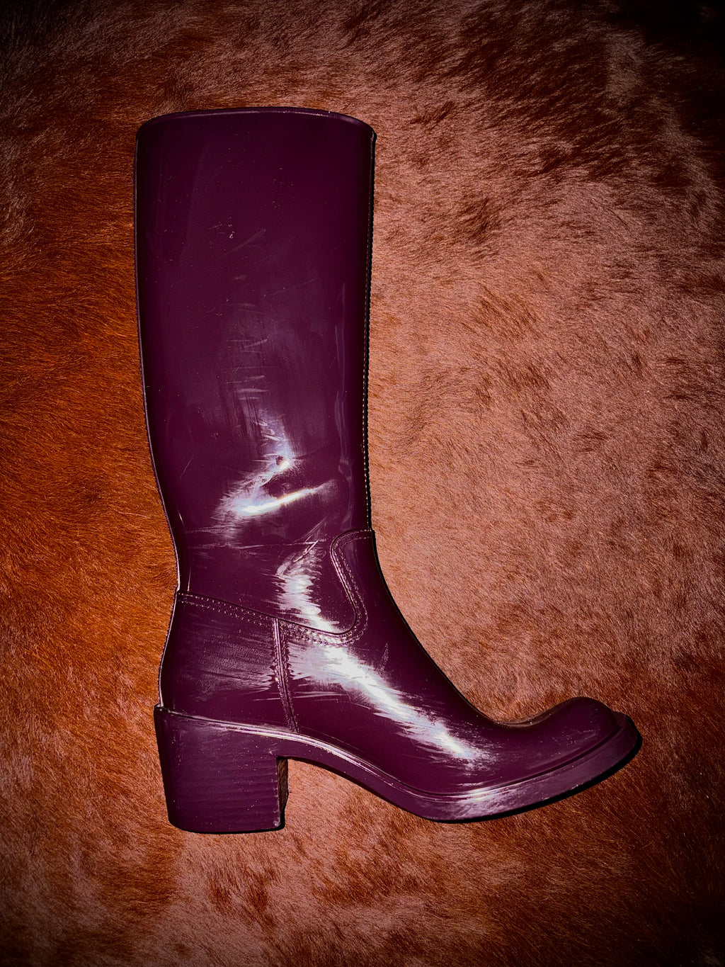 GUCCI PURPLE GUM BOOTS (SIZE 36)