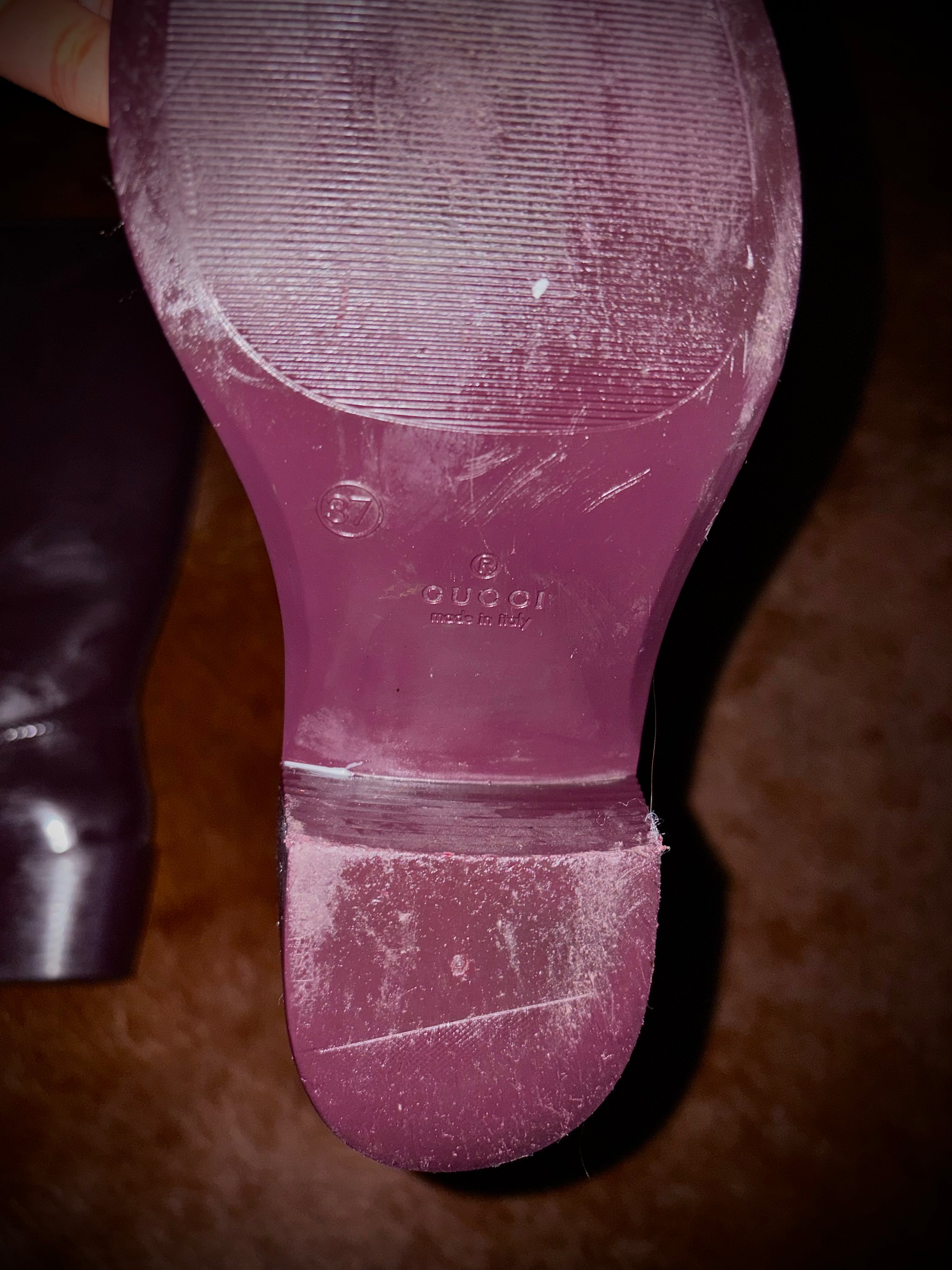 GUCCI PURPLE GUM BOOTS (SIZE 36)
