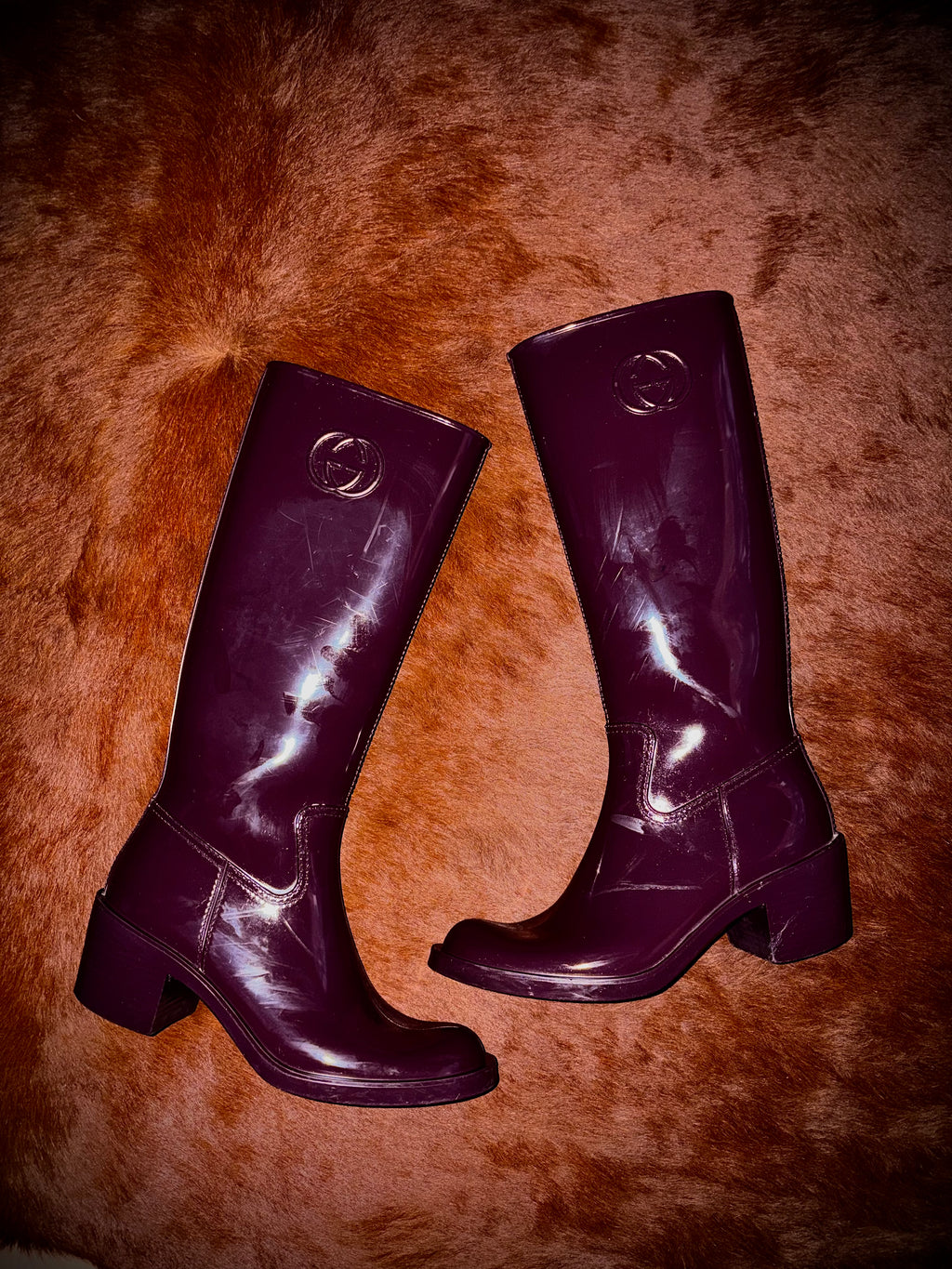 GUCCI PURPLE GUM BOOTS (SIZE 36)