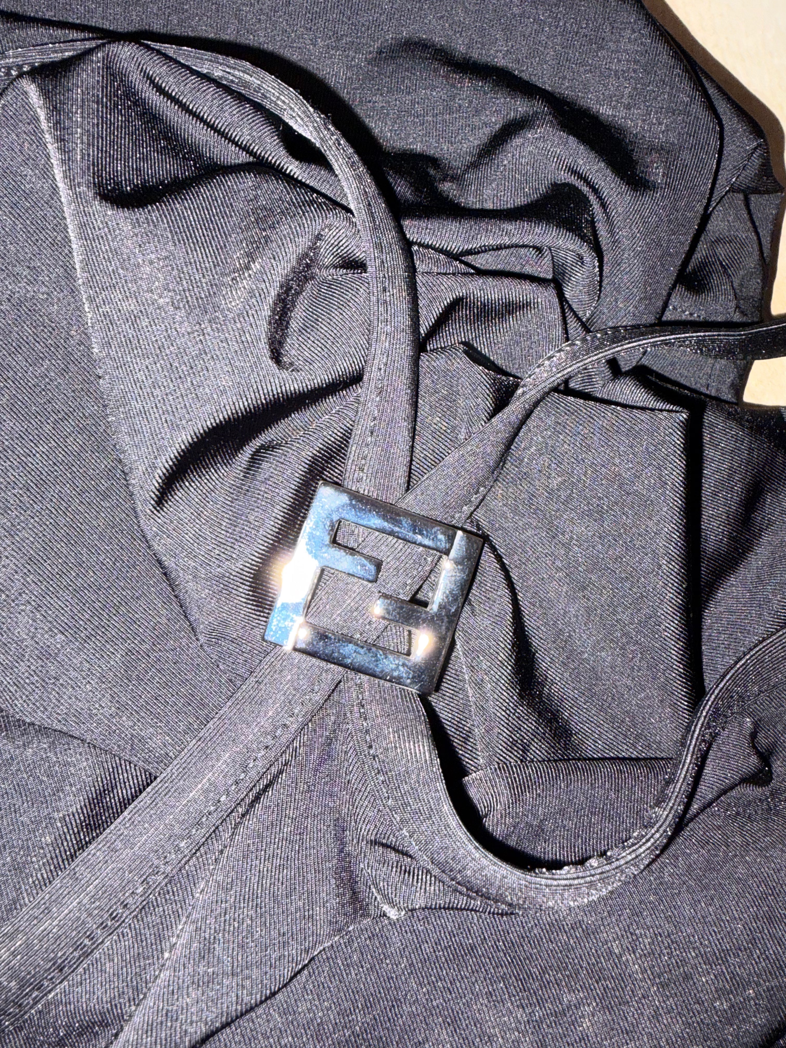 FENDI BY KARL LAGERFELD  S/S 1997 BLACK LYCRA DRESS